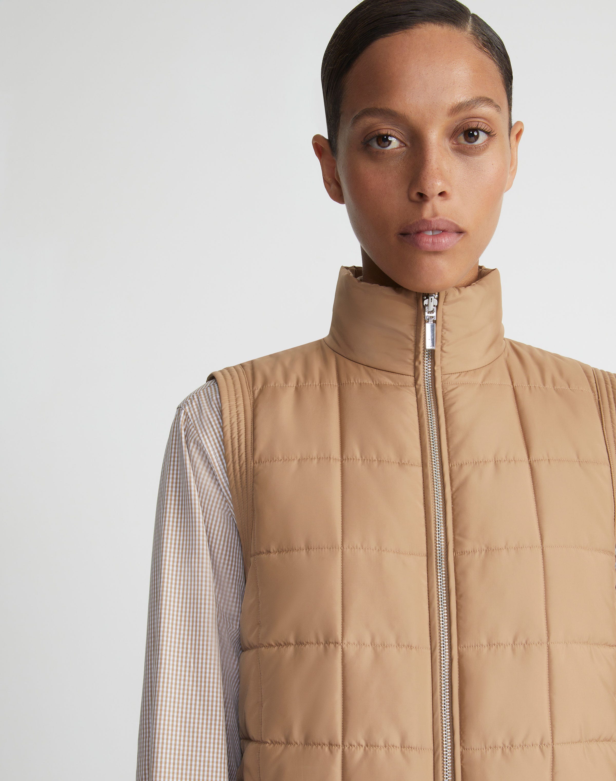 Plus-Size Recycled Poly Quilted Reversible Puffer Vest