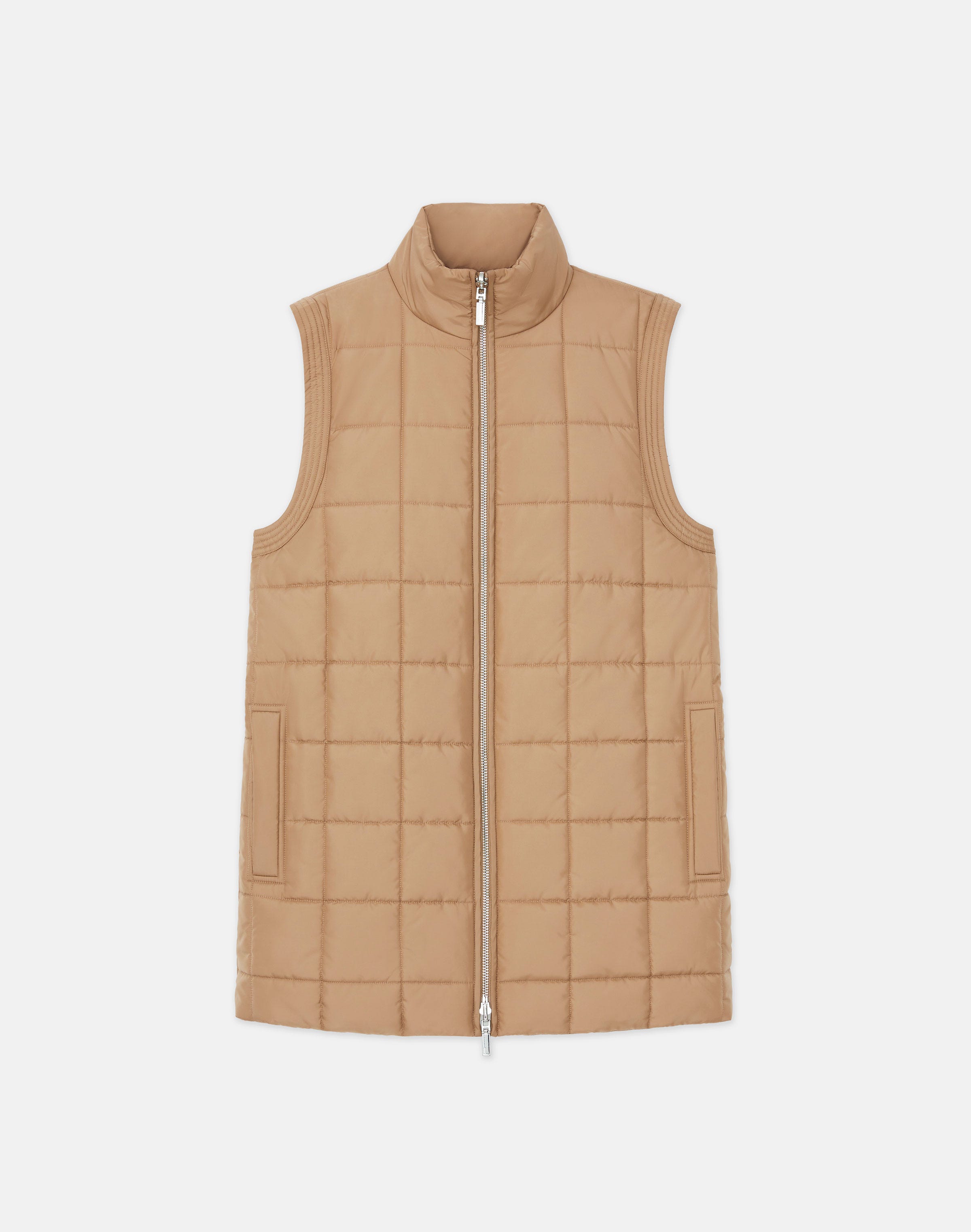 Plus-Size Recycled Poly Quilted Reversible Puffer Vest