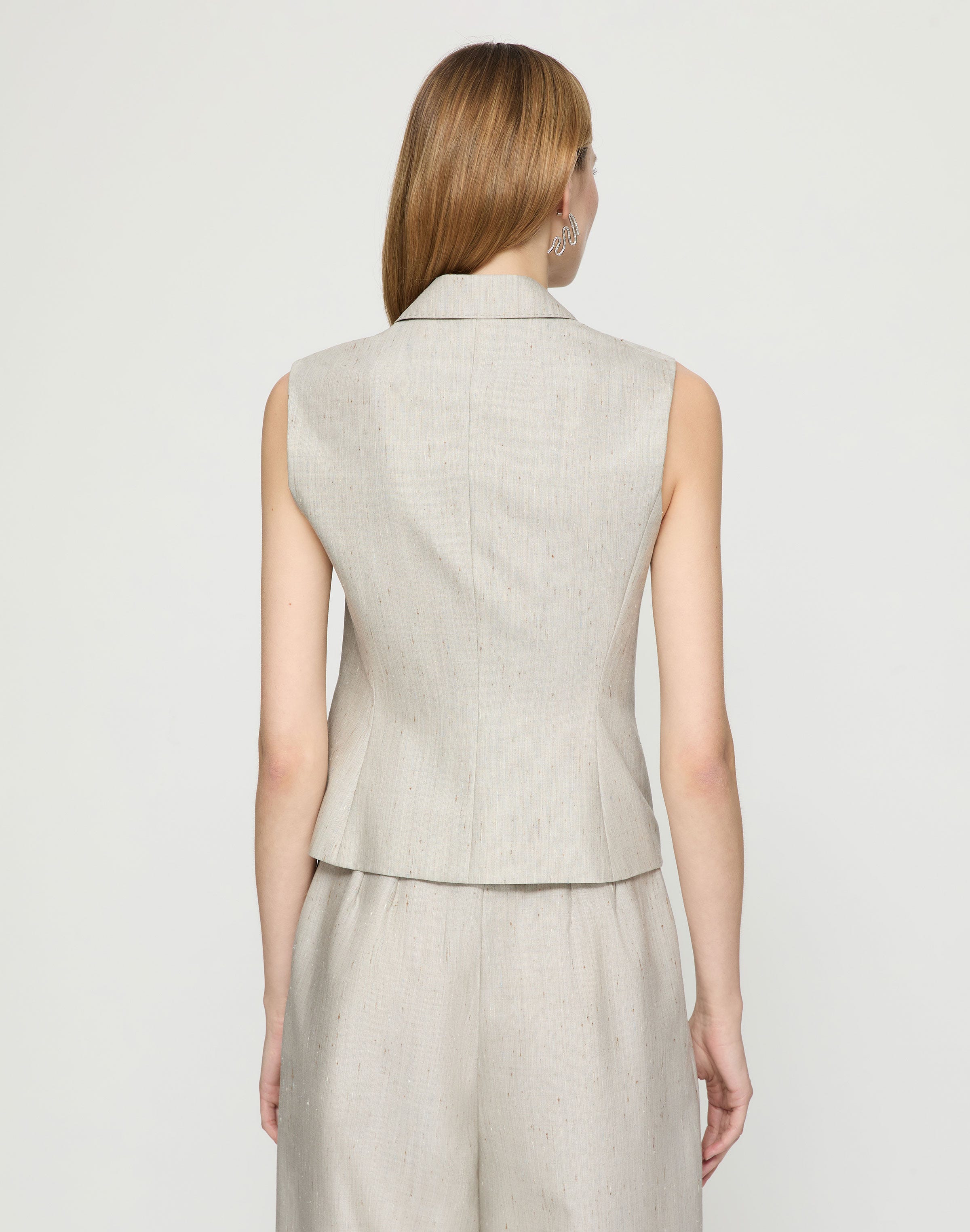 Flecked Wool-Silk Waistcoat Vest
