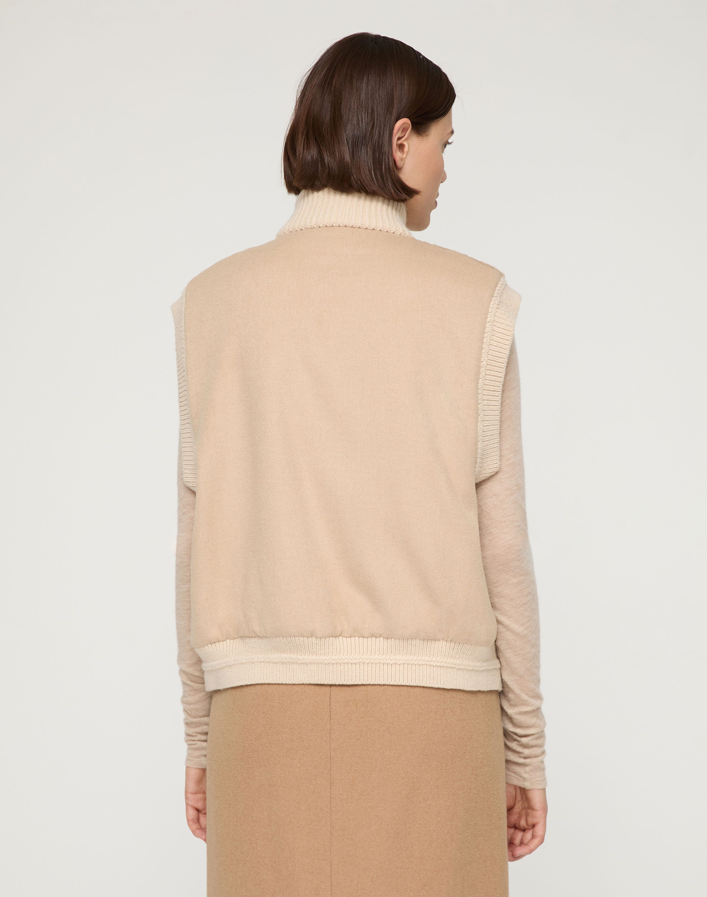 Shearling & Camel Hair Quilted Vest