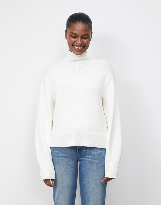 Petite Italian KindWool Round Sleeve Turtleneck Sweater