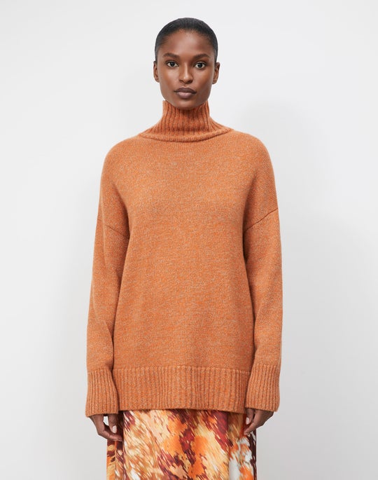 KindCashmere Mouliné Stand Collar Sweater