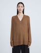 Petite Italian Alpaca-Silk Raglan Sleeve V-Neck Sweater