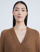 Petite Italian Alpaca-Silk Raglan Sleeve V-Neck Sweater