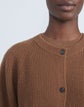 Italian Cashmere-Wool Ribbed Button Front Cardigan