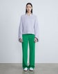 Silk Yarn Voluminous Sleeve V-Neck Sweater