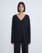 Plus-Size Cashmere-Silk Double Knit V-Neck Sweater