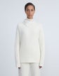 Plus-Size Wool-Cashmere Ribbed Double-Knit Silk Split Collar Sweater