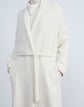 Wool-Cashmere Ribbed Double-Knit Silk Cardigan Coat