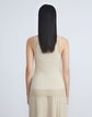 Silk Pleated Stripe Ribbed Tank