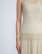 Silk Pleated Stripe Ribbed Tank