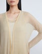 Silk Pleated Stripe Ribbed Cardigan
