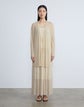 Silk Pleated Stripe Ribbed Cardigan
