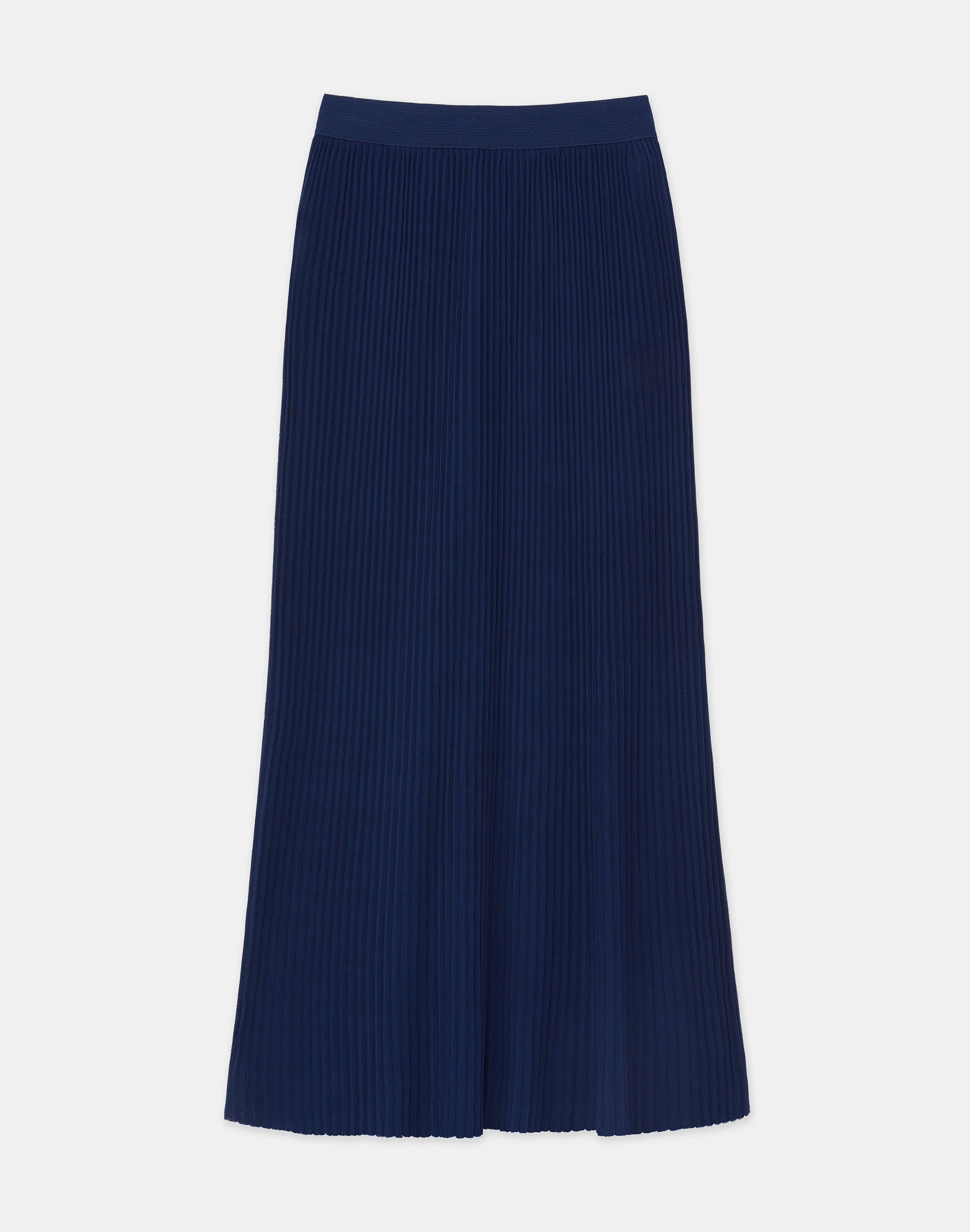 Silk Crepe Knit Pleated Skirt
