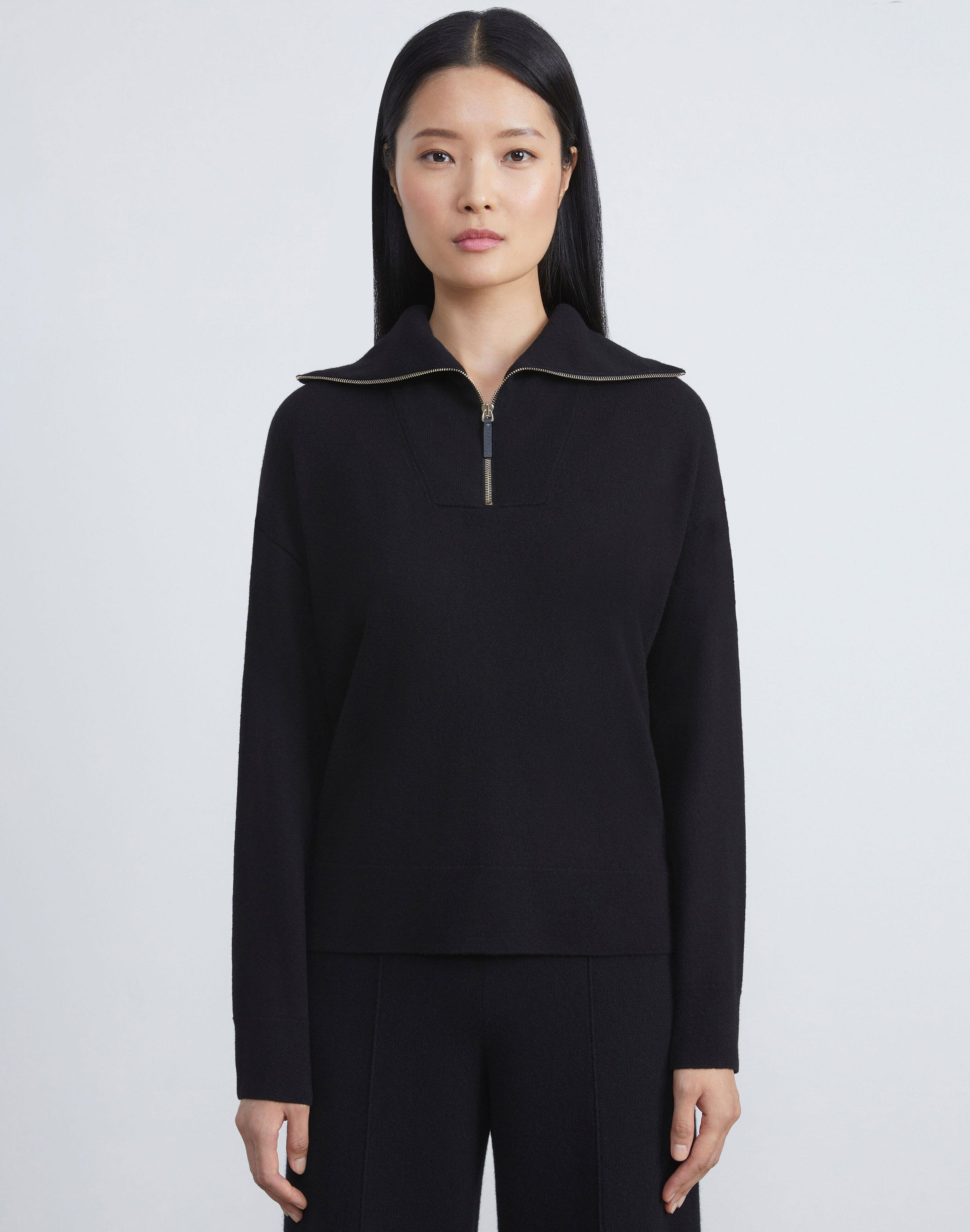 Cashmerino Half Zip Sweater