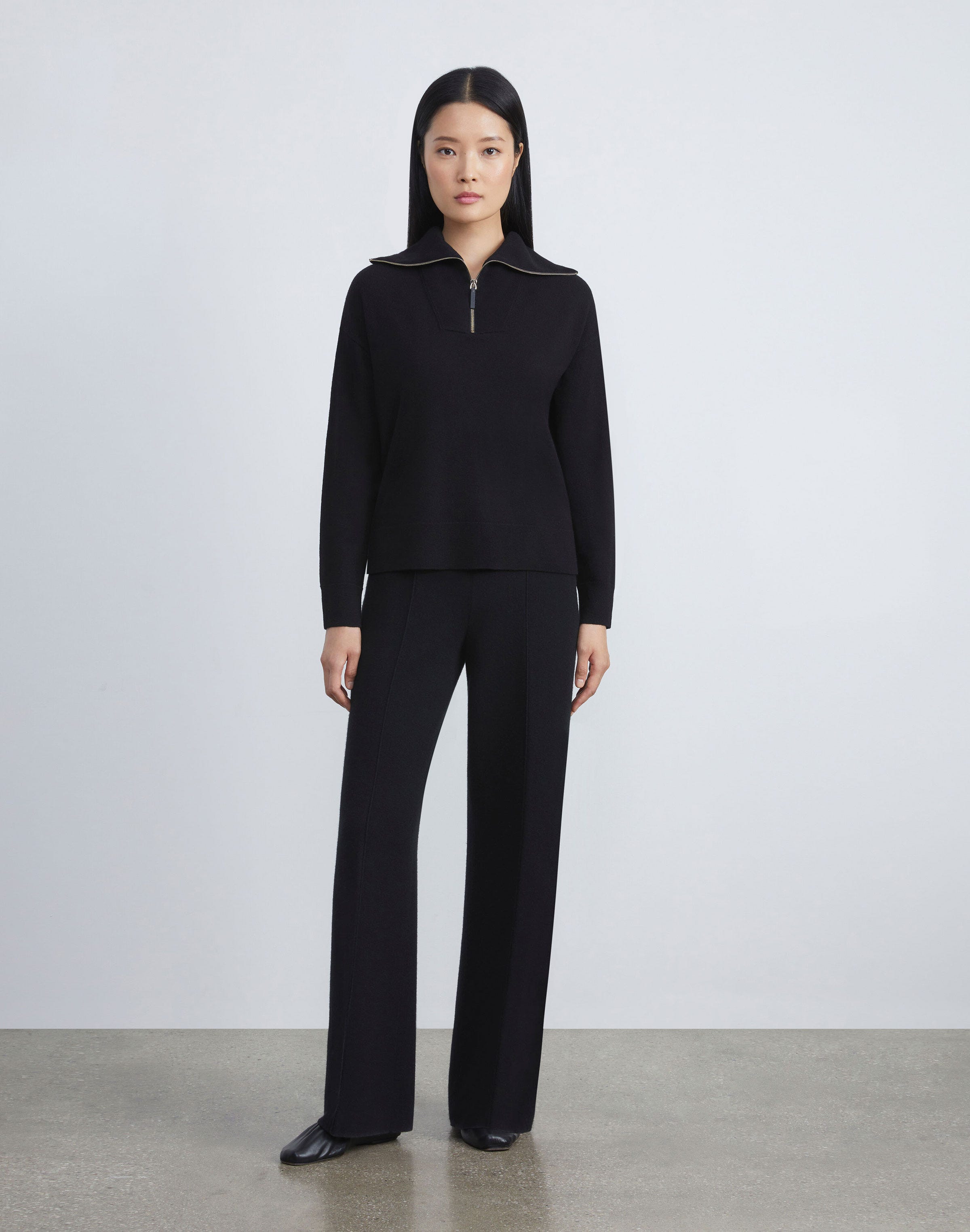 Cashmerino Half Zip Sweater