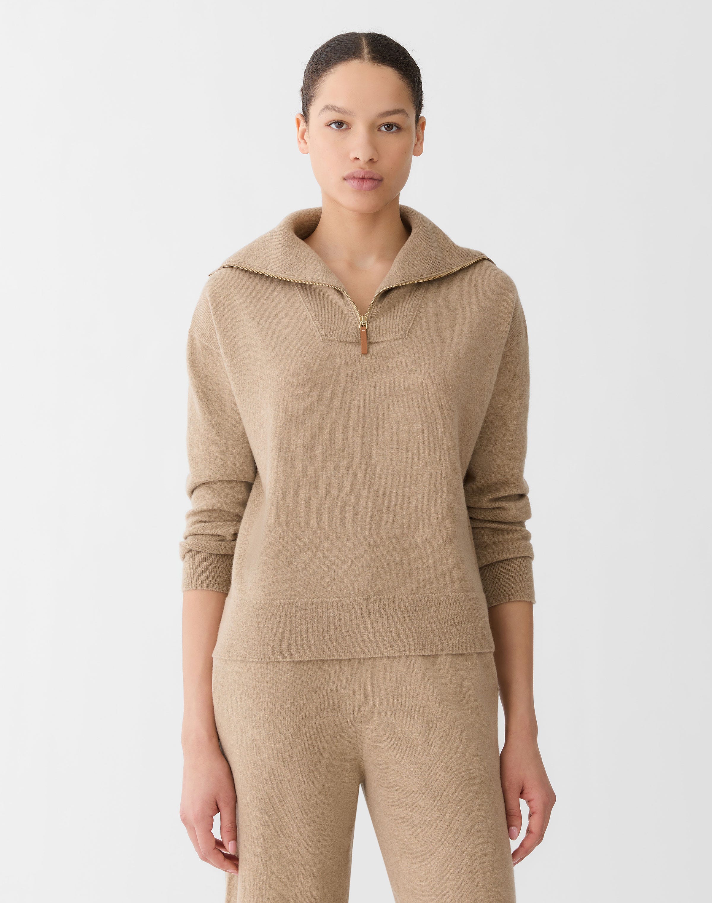 Cashmerino Half Zip Sweater