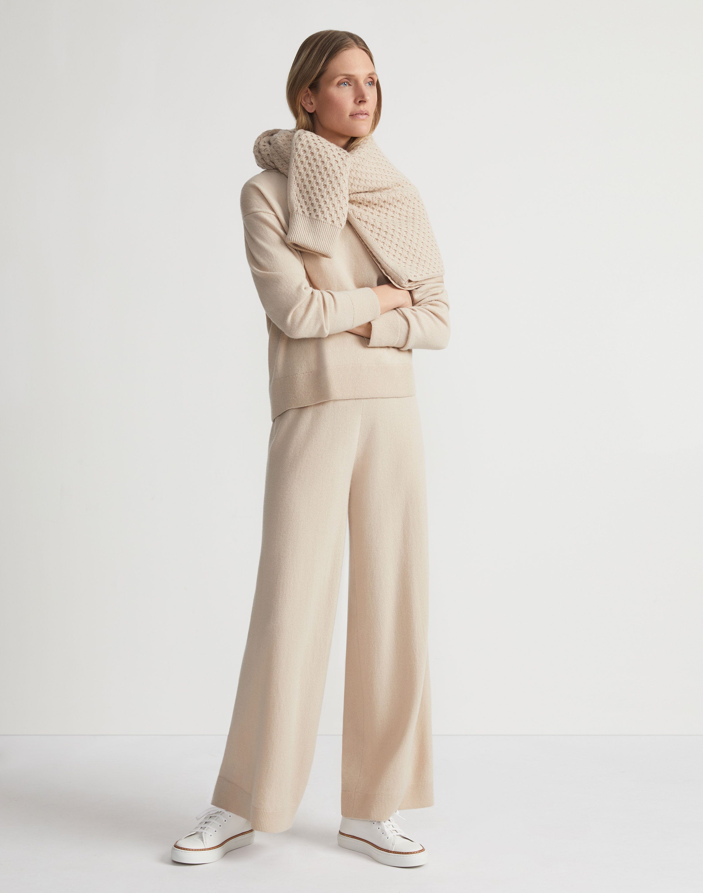 Responsible Wool-Cashmere Wide Leg Pant
