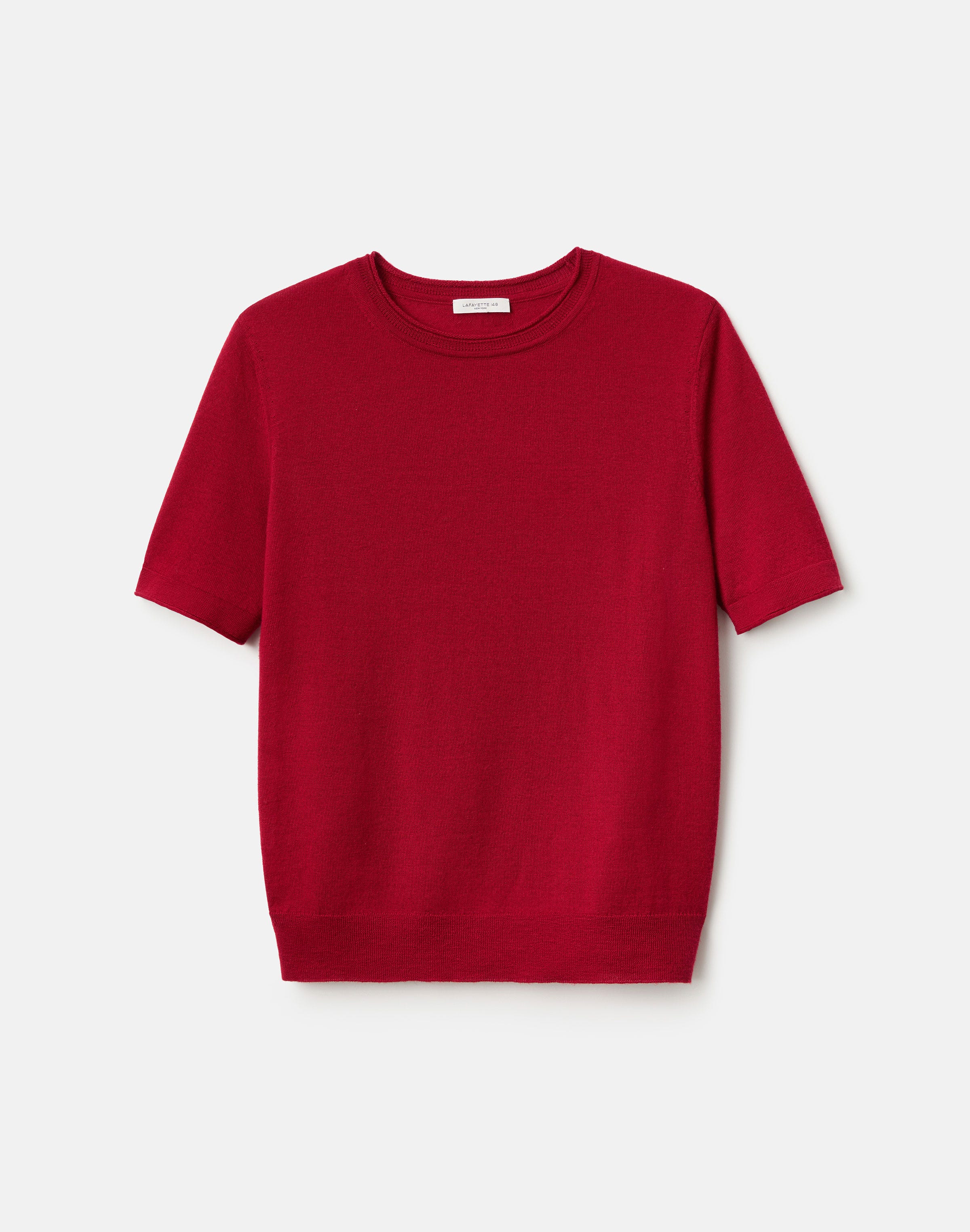Fine Gauge Cashmere Crewneck Short Sleeve Sweater