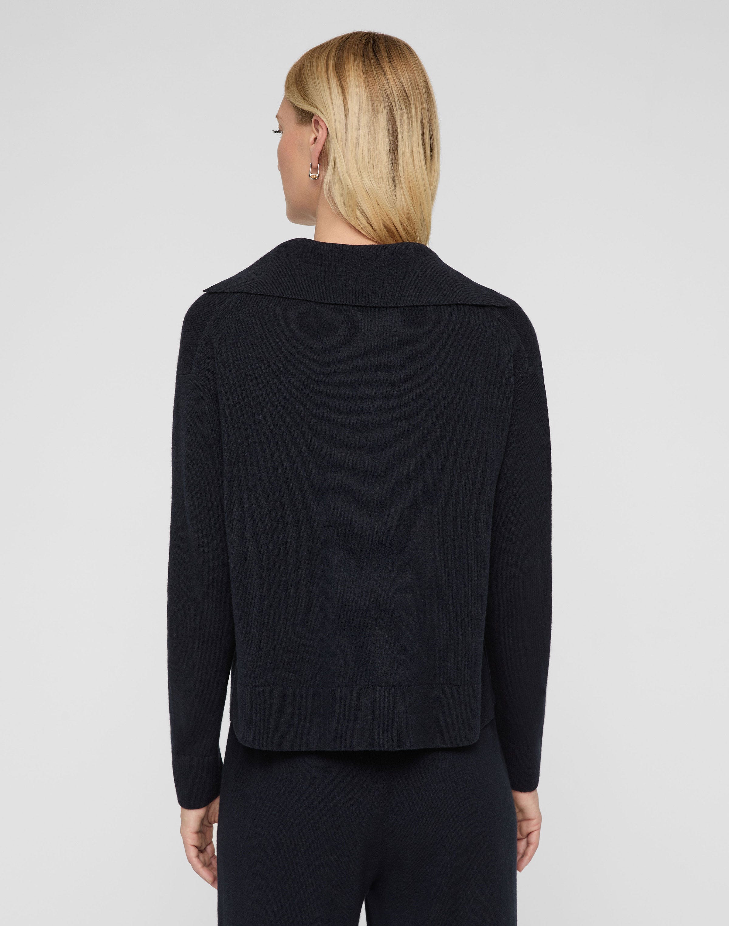 Responsible Wool-Cashmere Split Collar Sweater