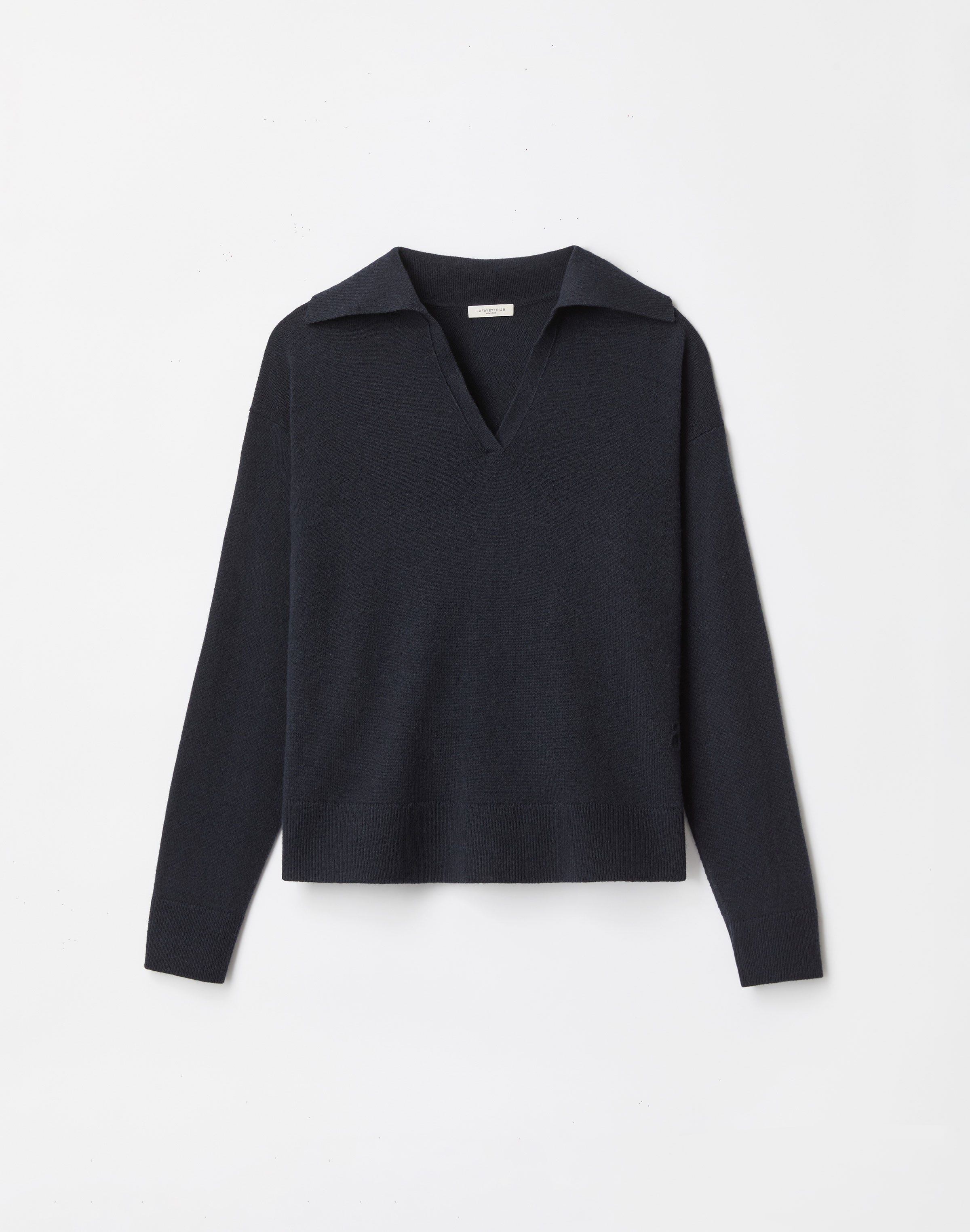 Responsible Wool-Cashmere Split Collar Sweater