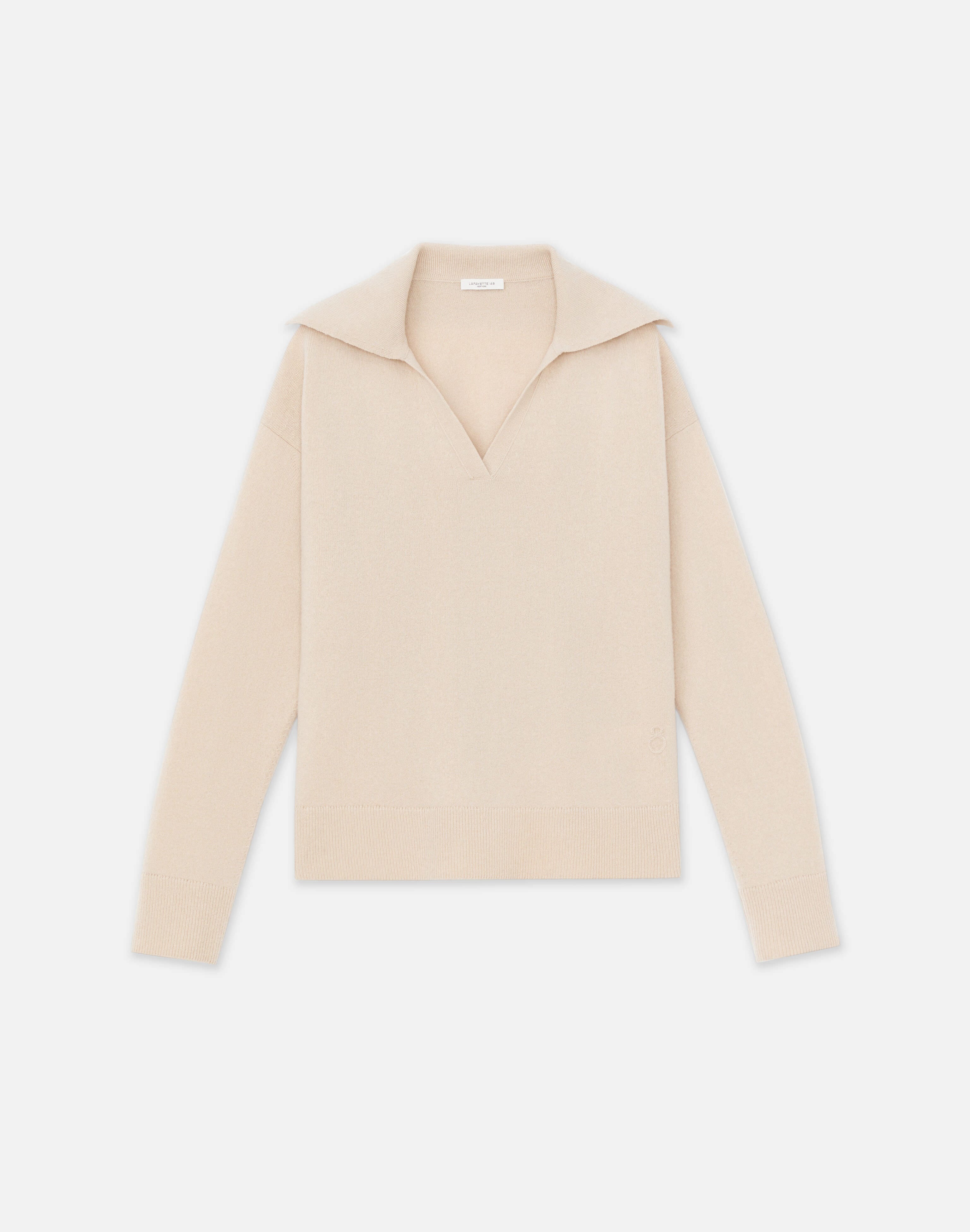 Responsible Wool-Cashmere Split Collar Sweater