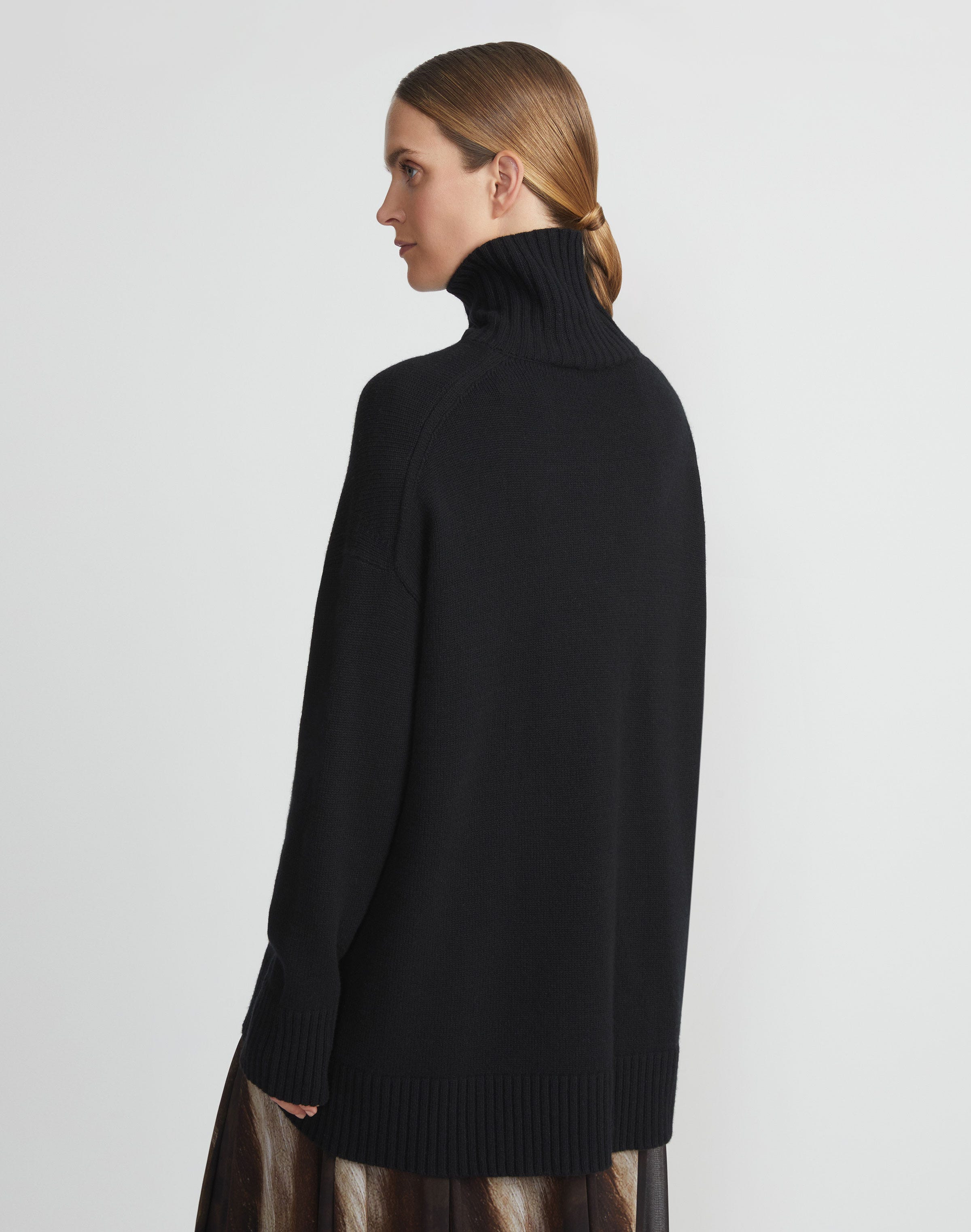 Cashmere Stand Collar Cocoon Sweater