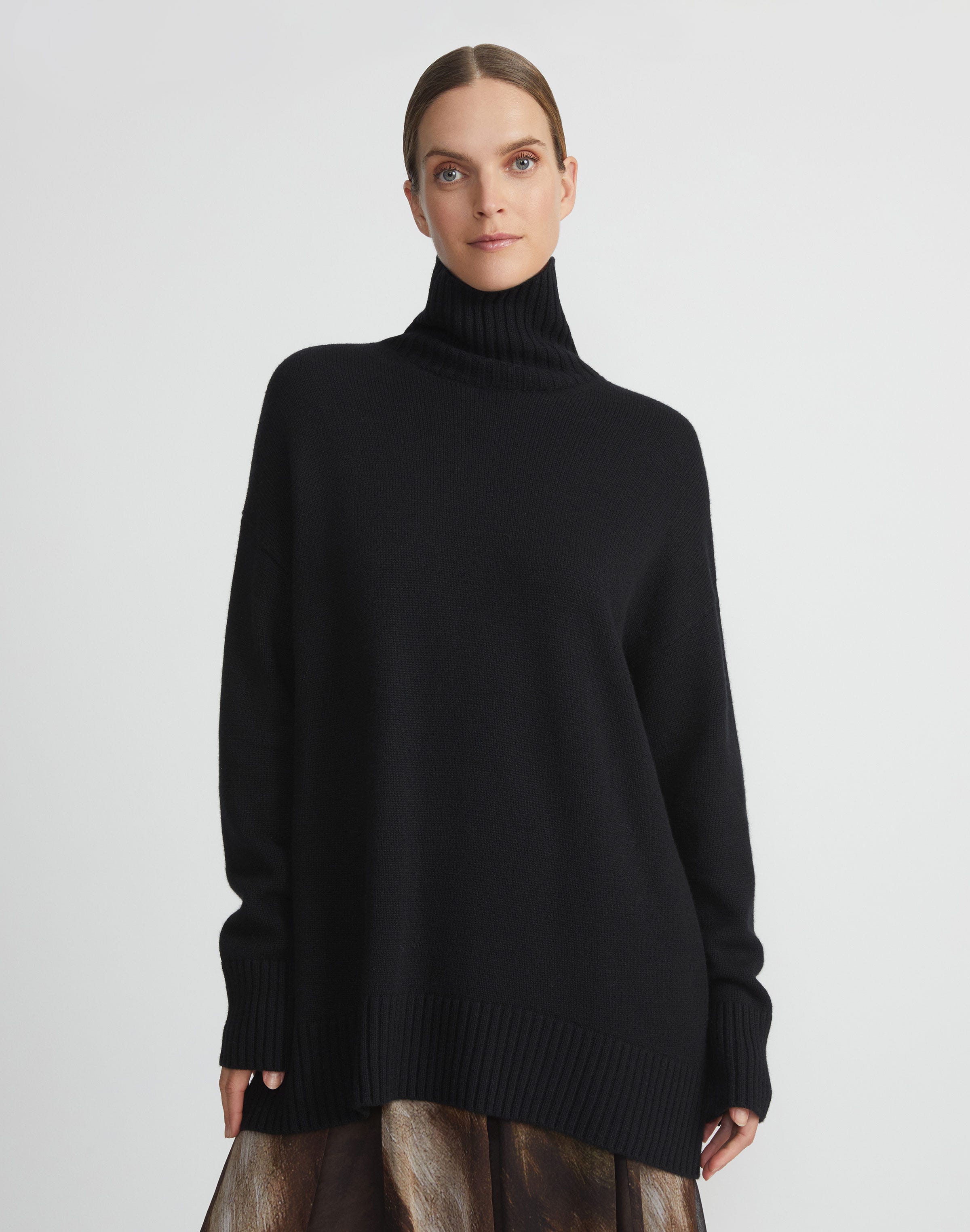 Cashmere Stand Collar Cocoon Sweater