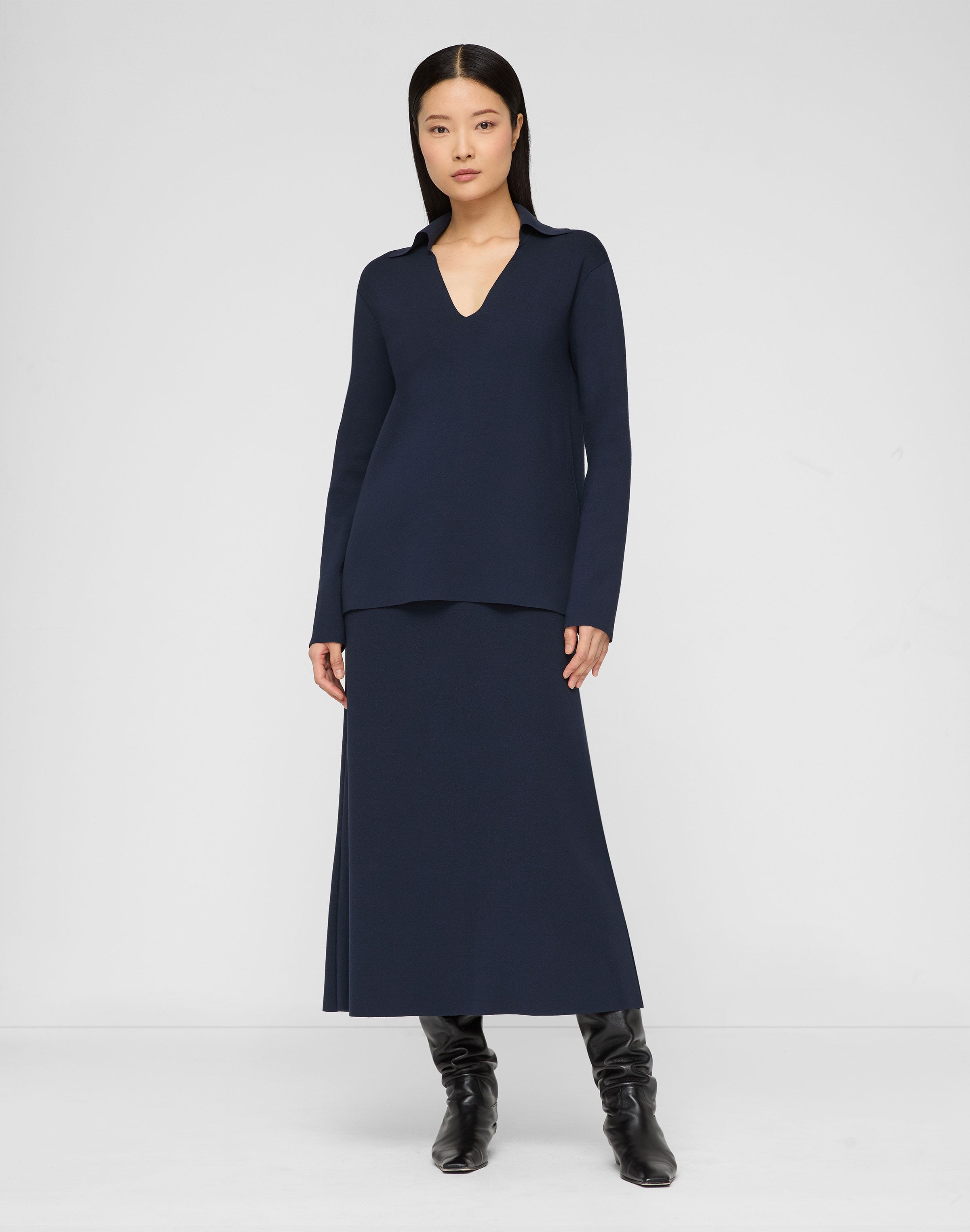 Responsible Matte Crepe Knit Midi Skirt