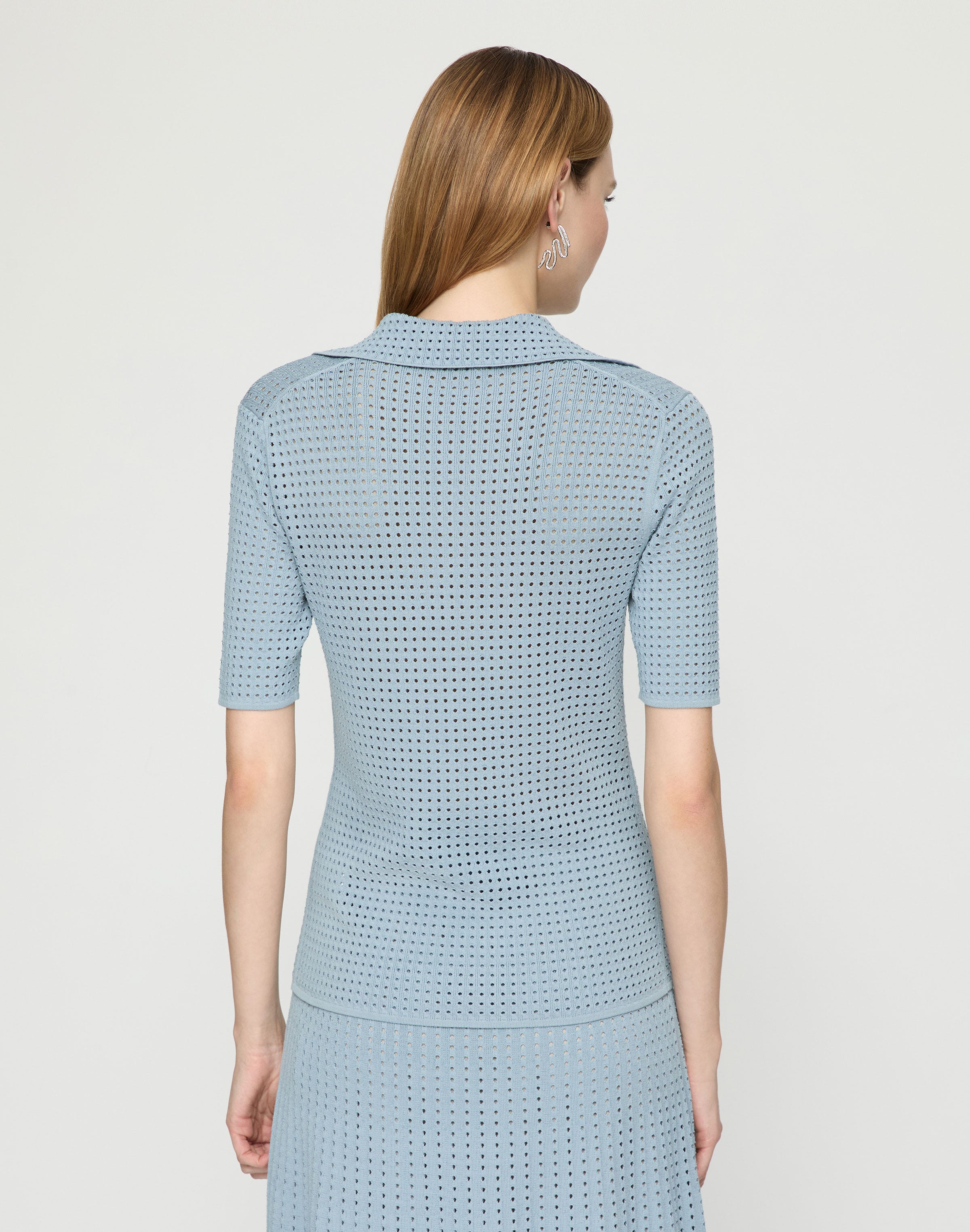 Responsible Matte Crepe Pointelle Stitch Polo