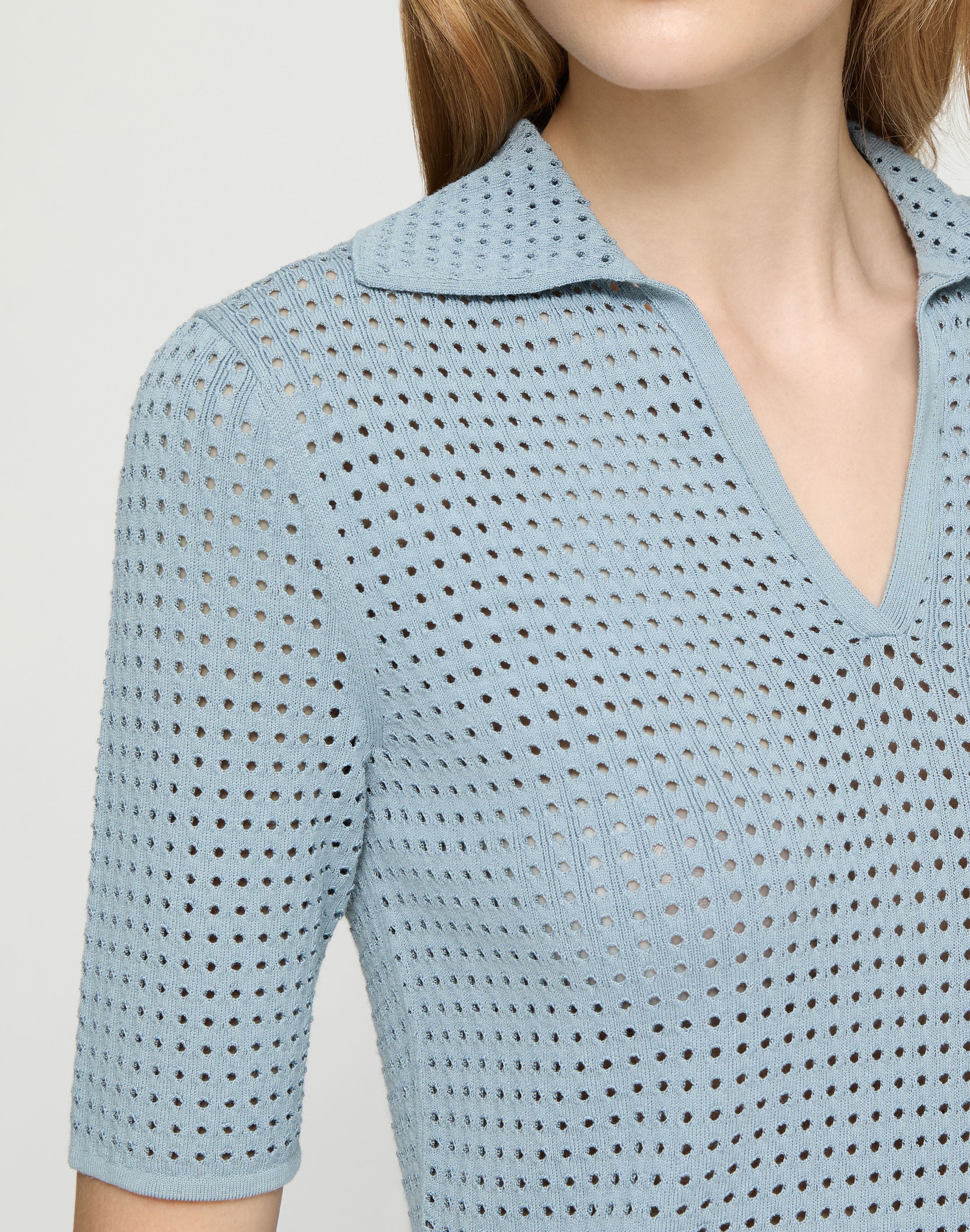 Responsible Matte Crepe Pointelle Stitch Polo