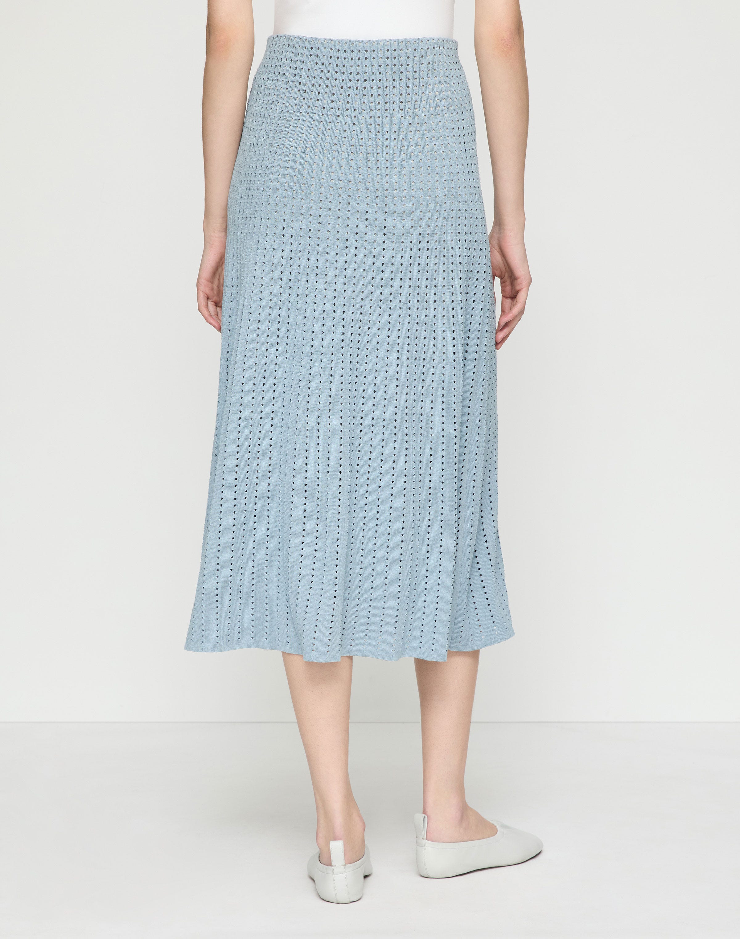 Responsible Matte Crepe Pointelle Stitch Skirt