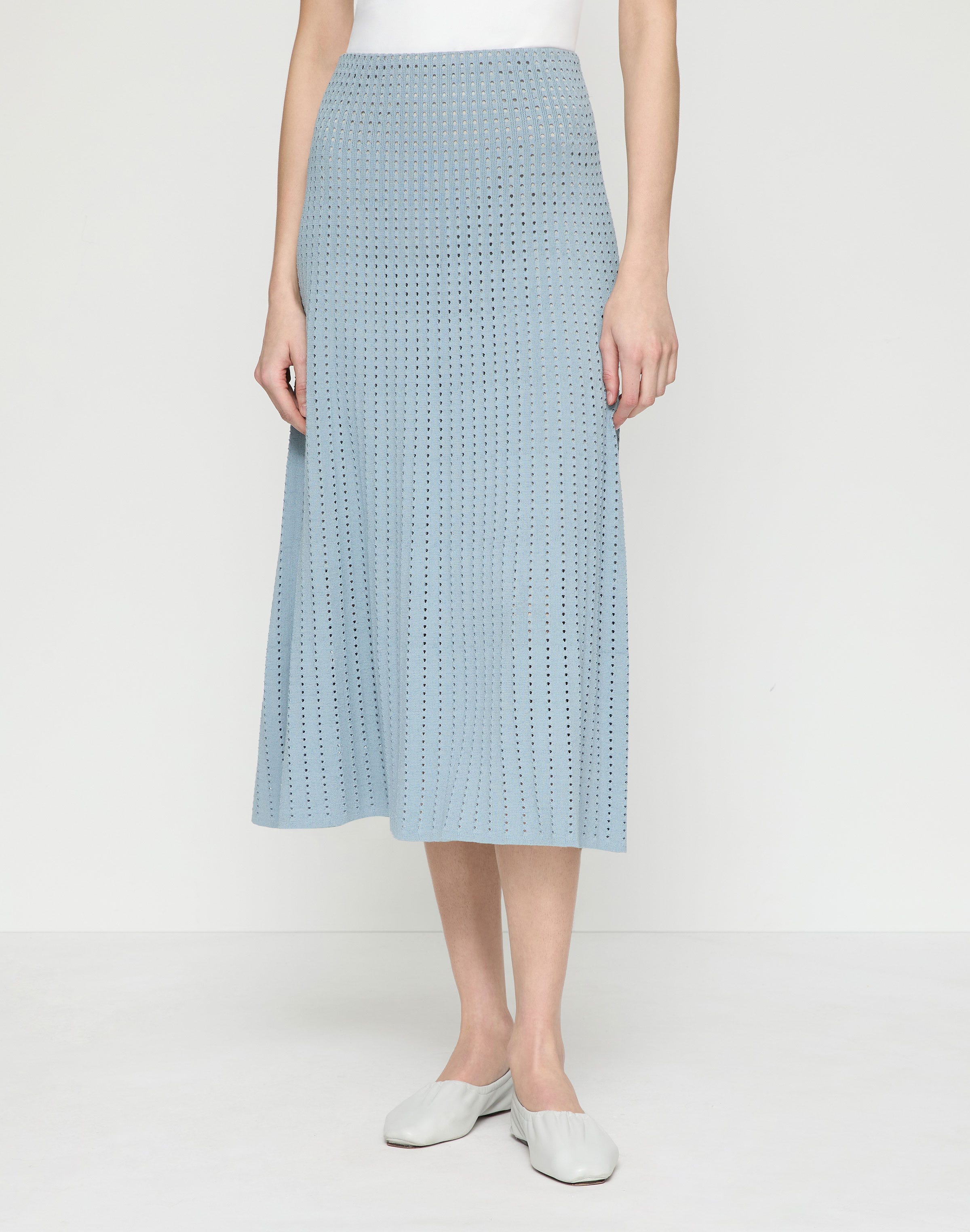 Responsible Matte Crepe Pointelle Stitch Skirt