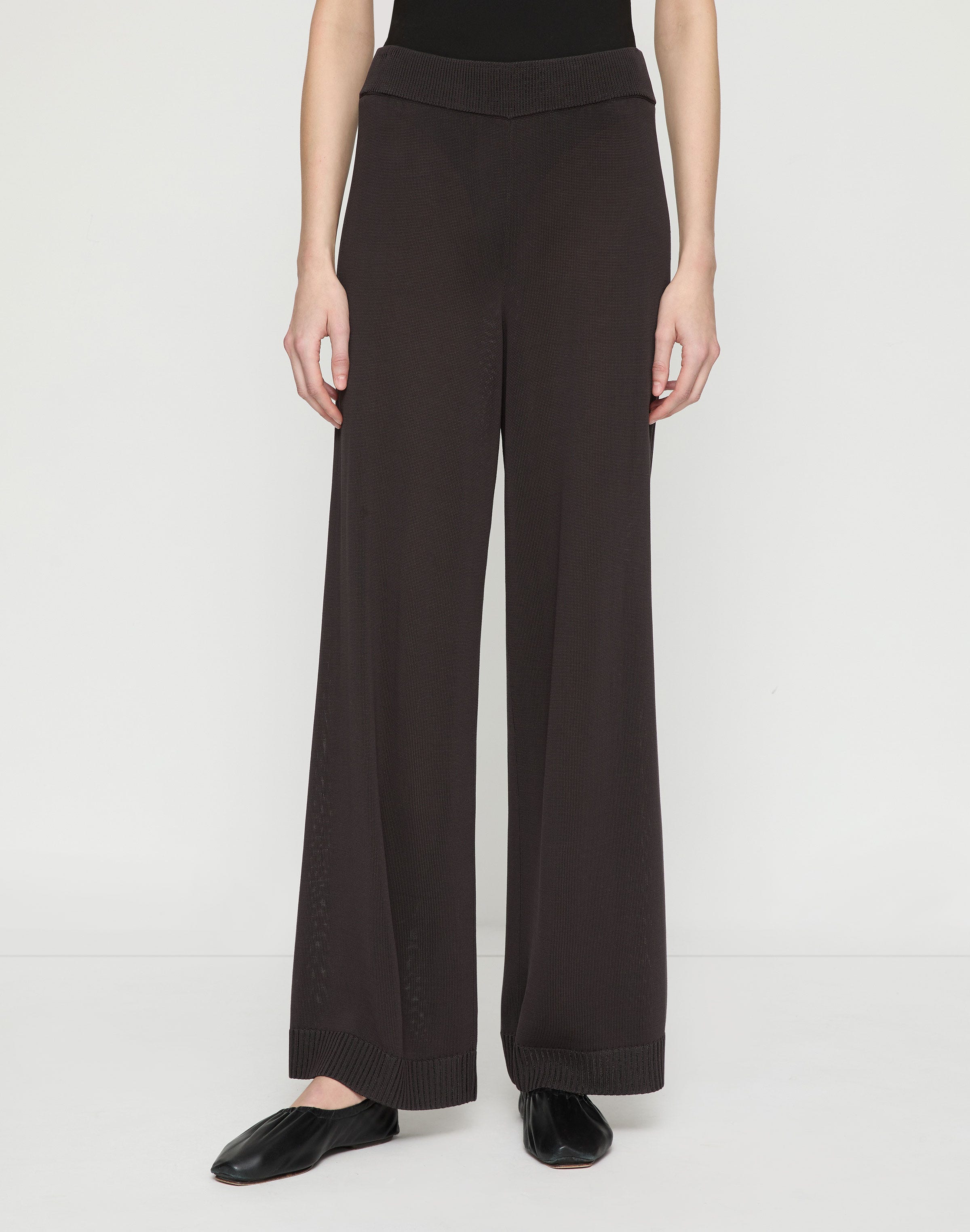 Mercerized Cotton Cord Yarn Knit Pant