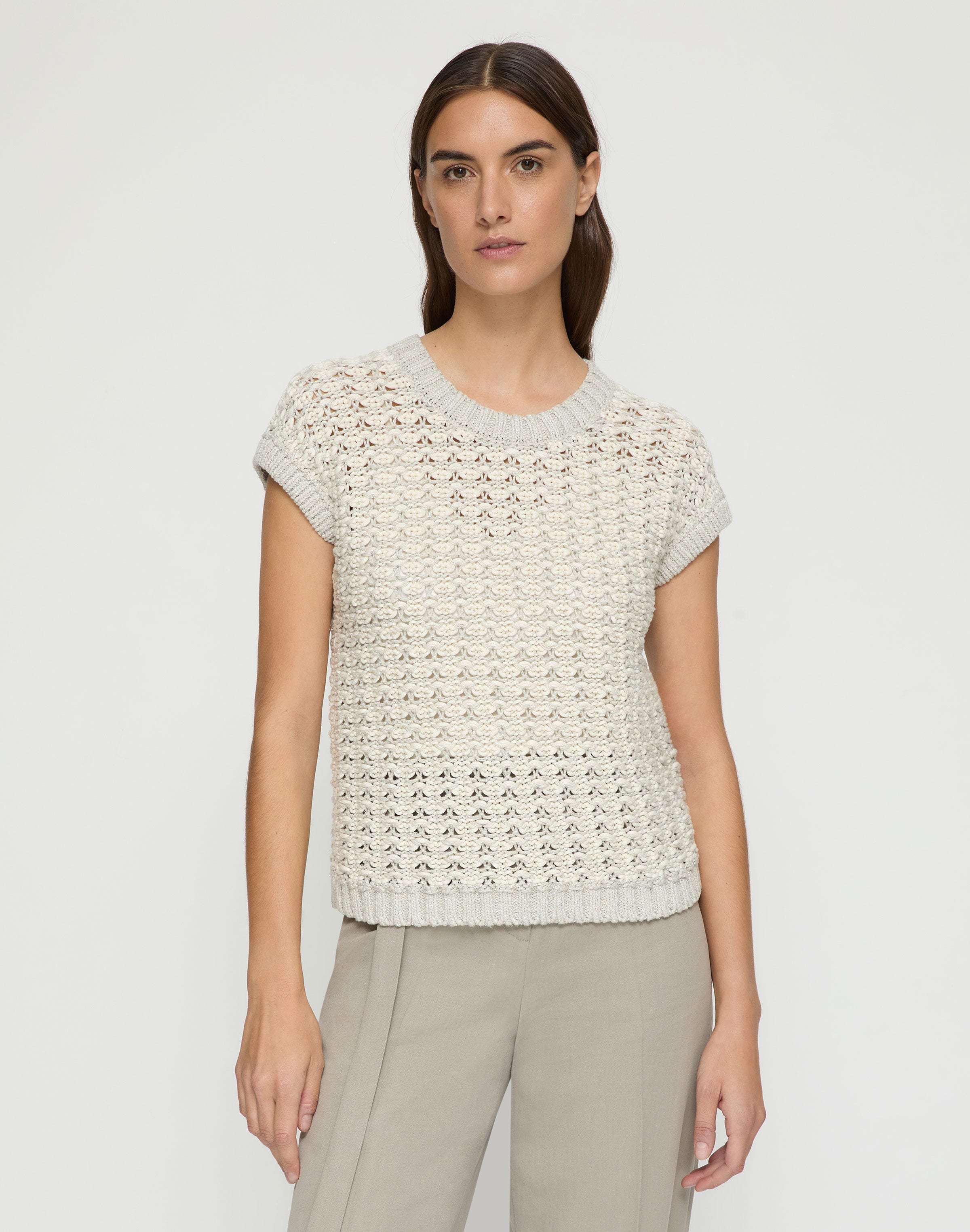 Cotton Open Stitch Sweater Vest