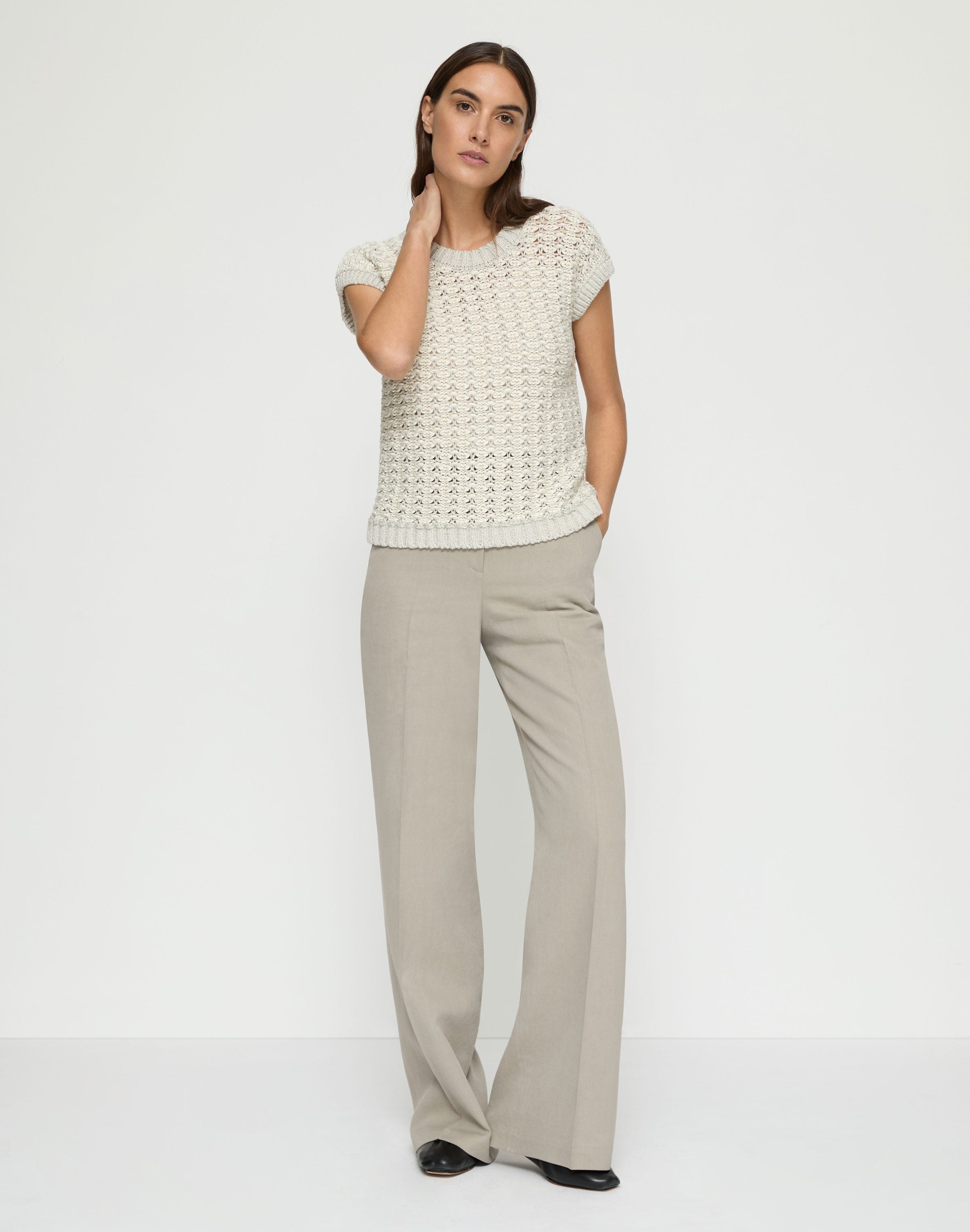 Cotton Open Stitch Sweater Vest