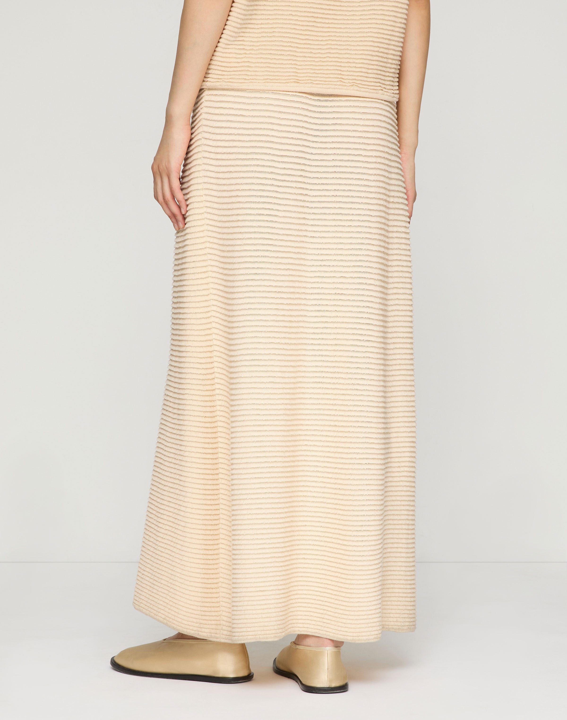 Finespun Voile & Cotton Cord Yarn Ottoman Stitch Skirt
