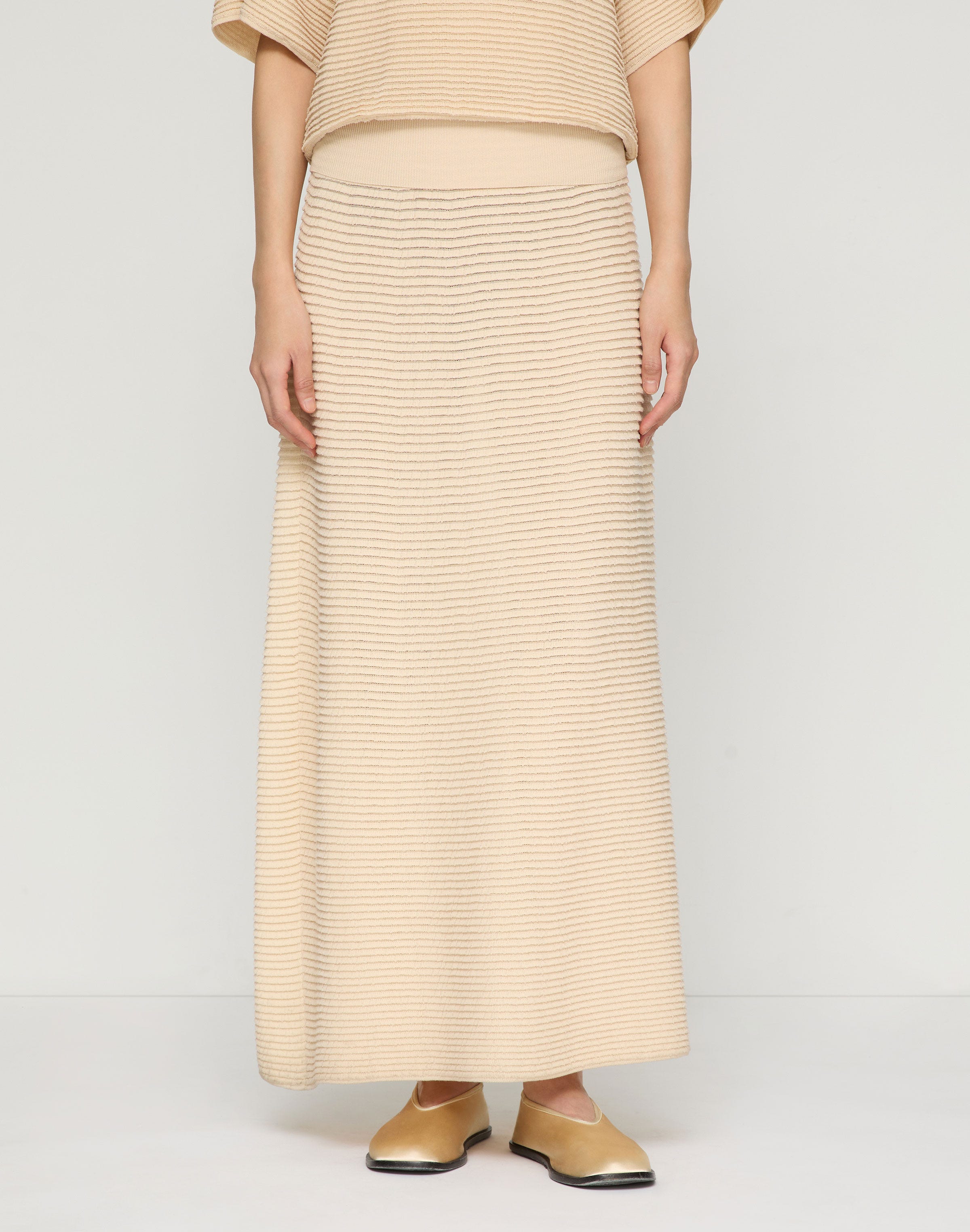 Finespun Voile & Cotton Cord Yarn Ottoman Stitch Skirt