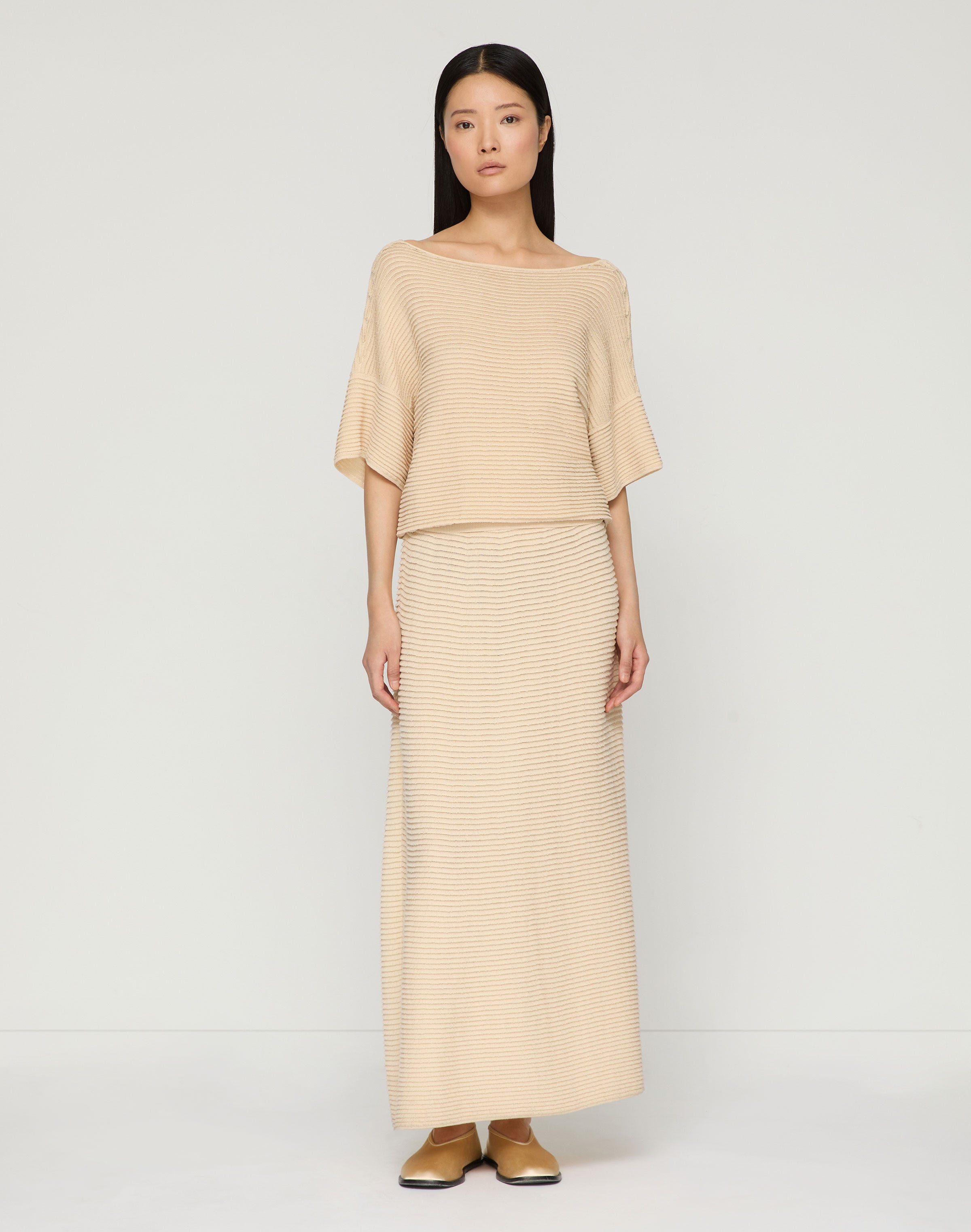 Finespun Voile & Cotton Cord Yarn Ottoman Stitch Skirt