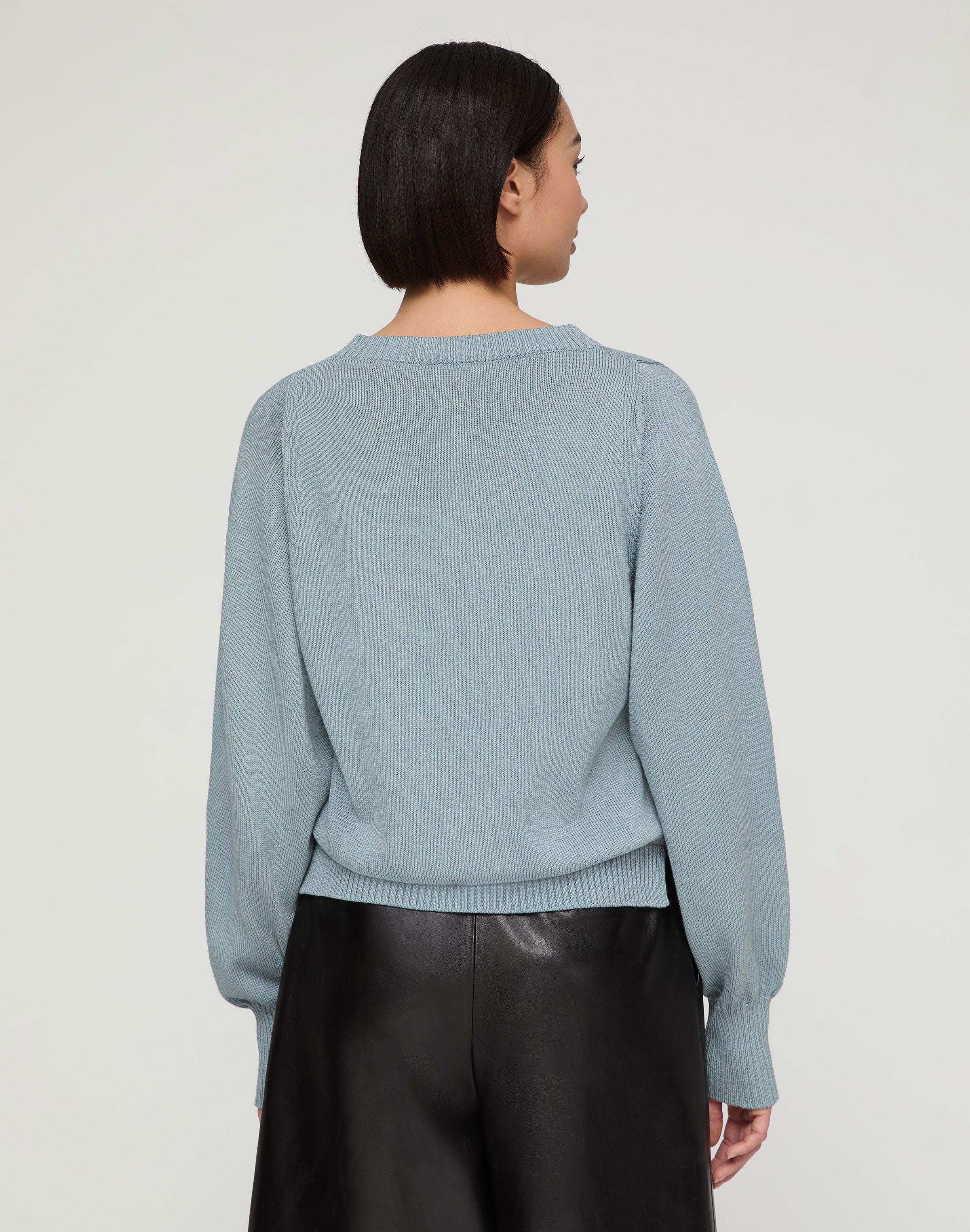 Cotton-Silk V-Neck Sweater