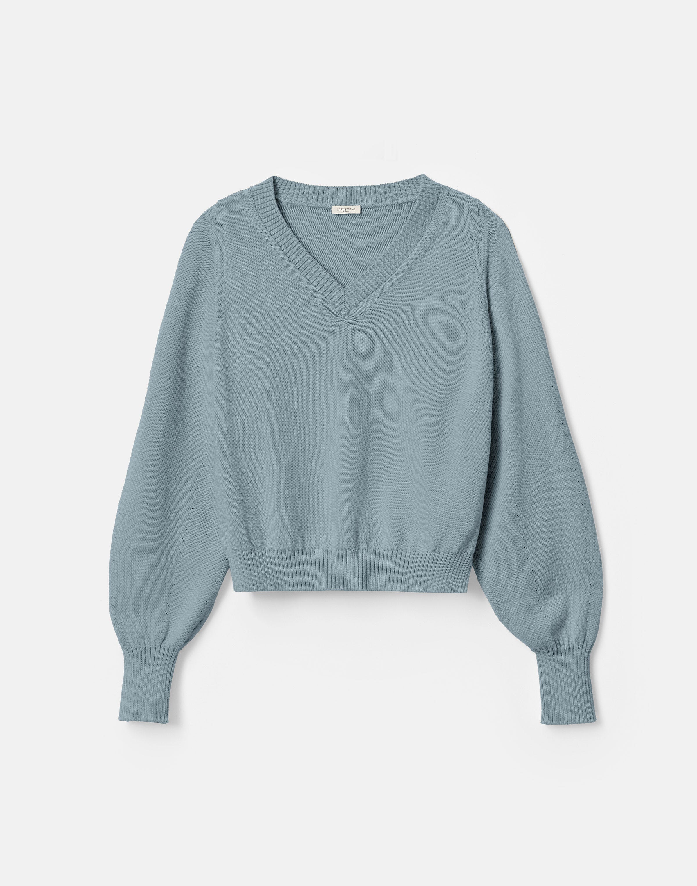 Cotton-Silk V-Neck Sweater