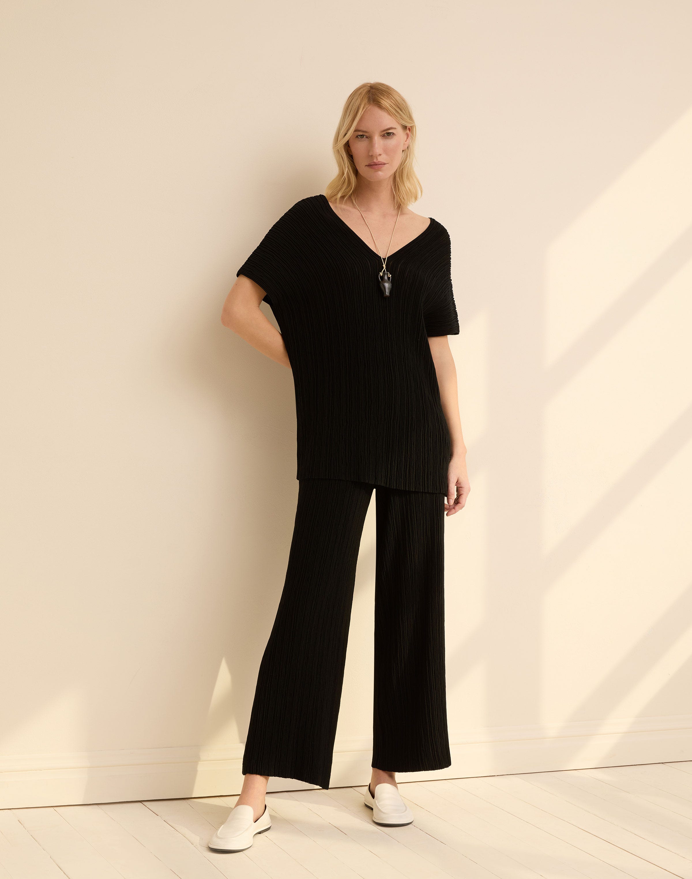 Finespun Voile Ottoman Rib Ankle Pant