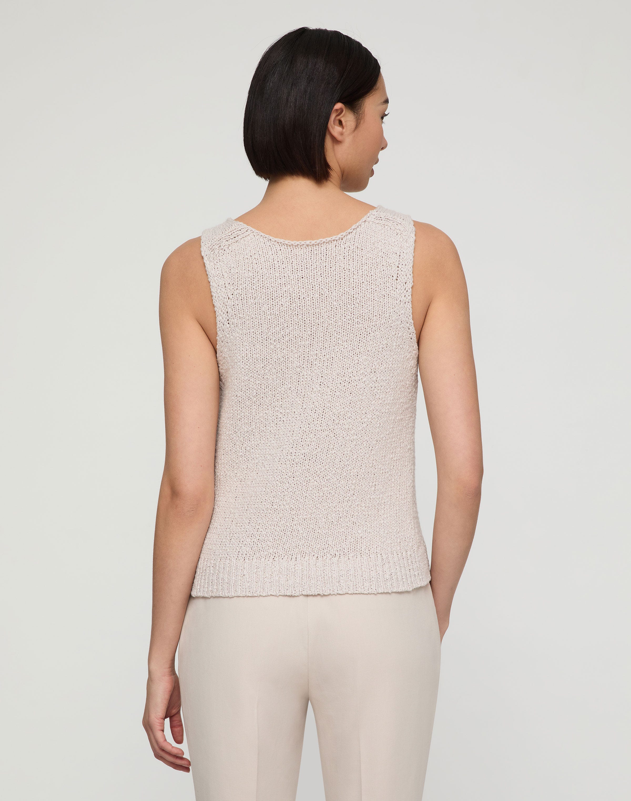 Slub Cotton Scoop Neck Knit Tank