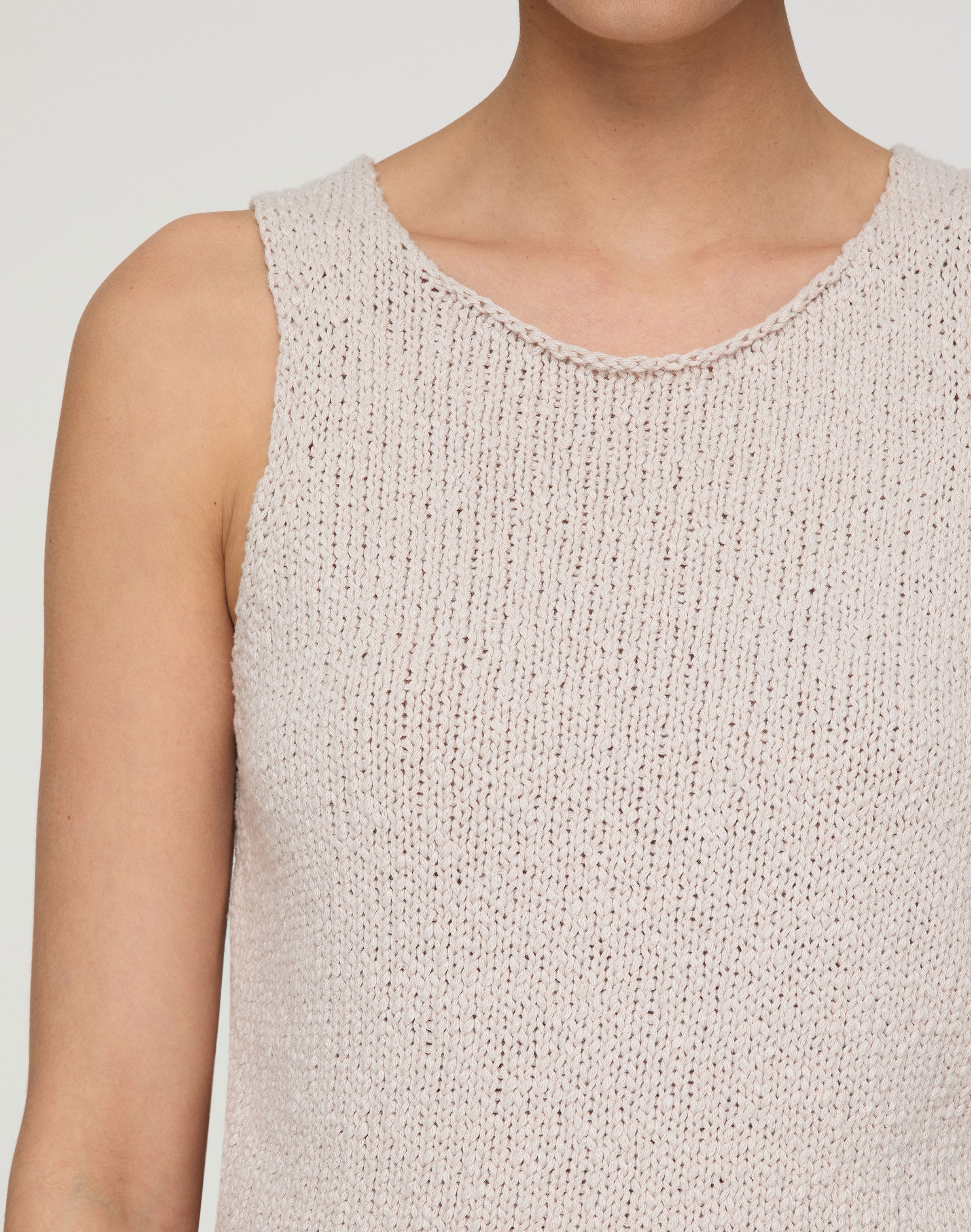 Slub Cotton Scoop Neck Knit Tank