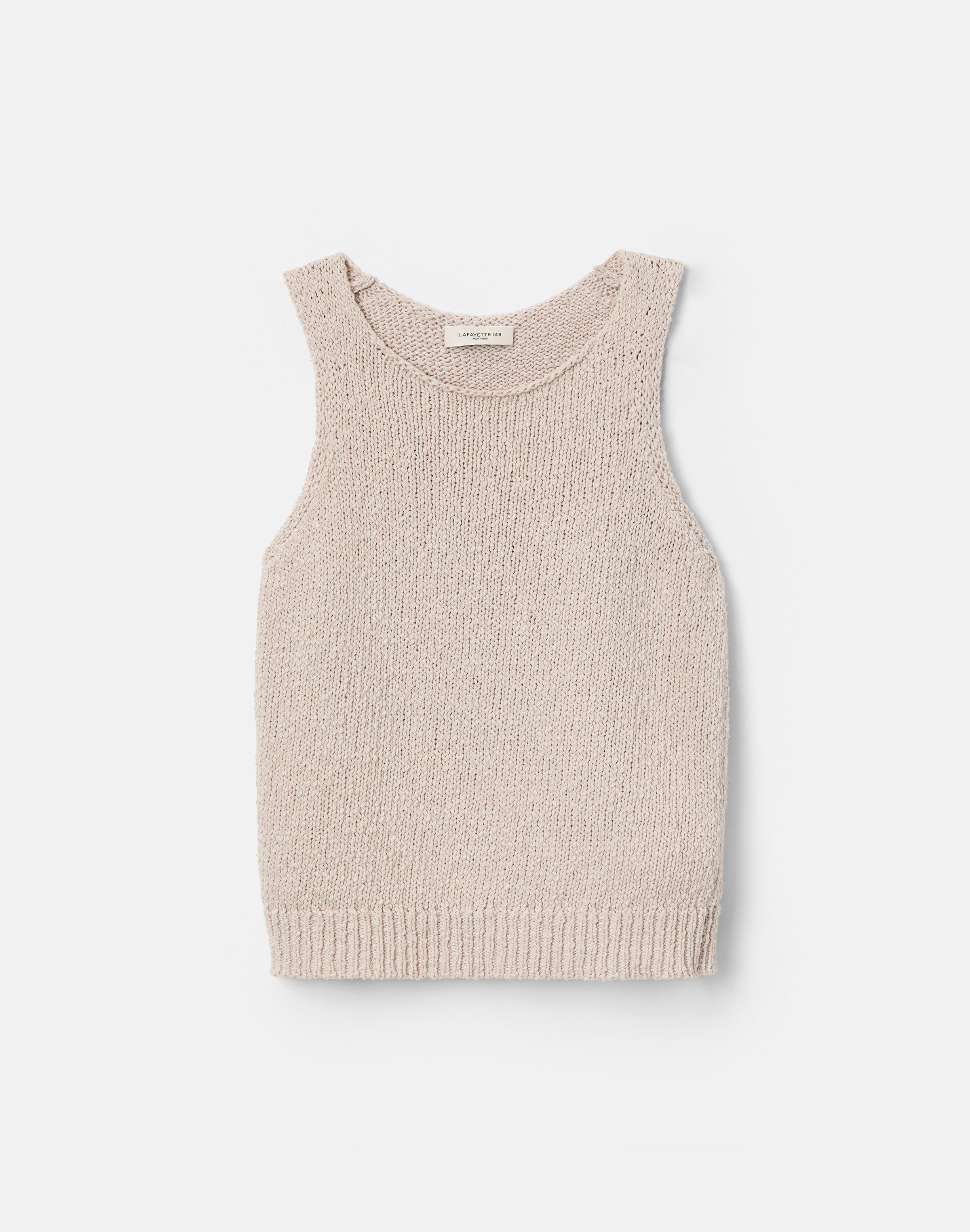 Slub Cotton Scoop Neck Knit Tank