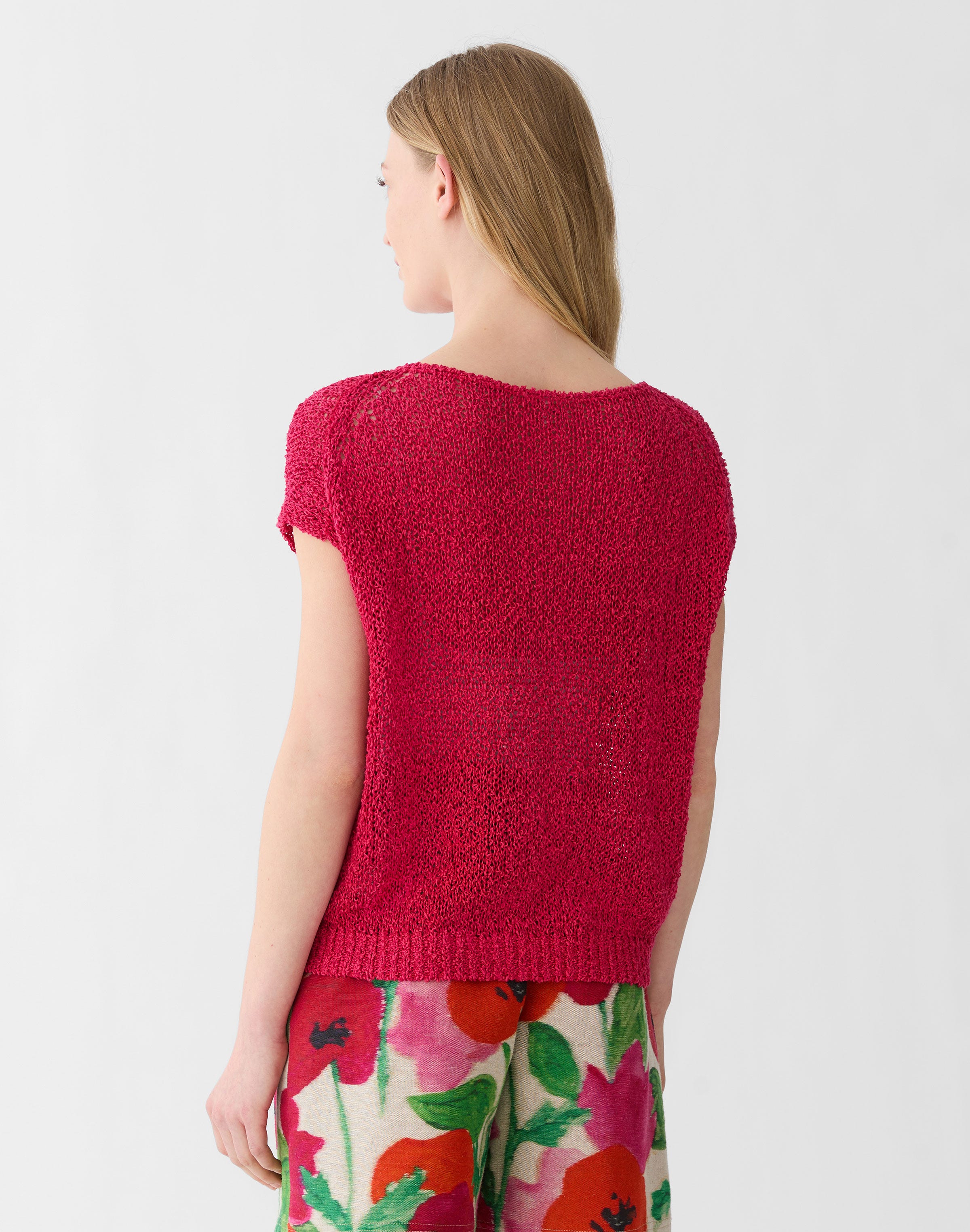Cotton-Silk Loop Open Stitch Shell