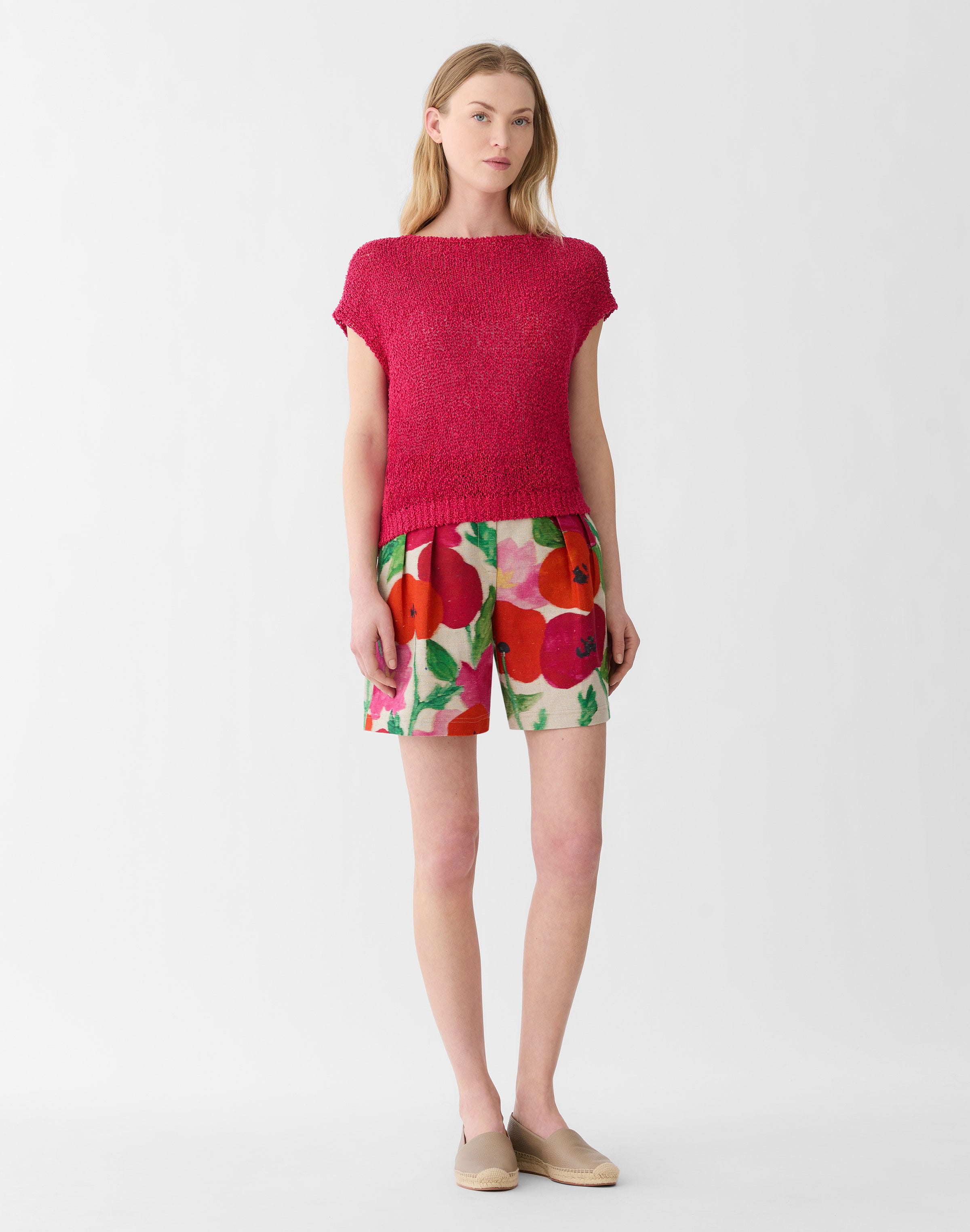 Cotton-Silk Loop Open Stitch Shell