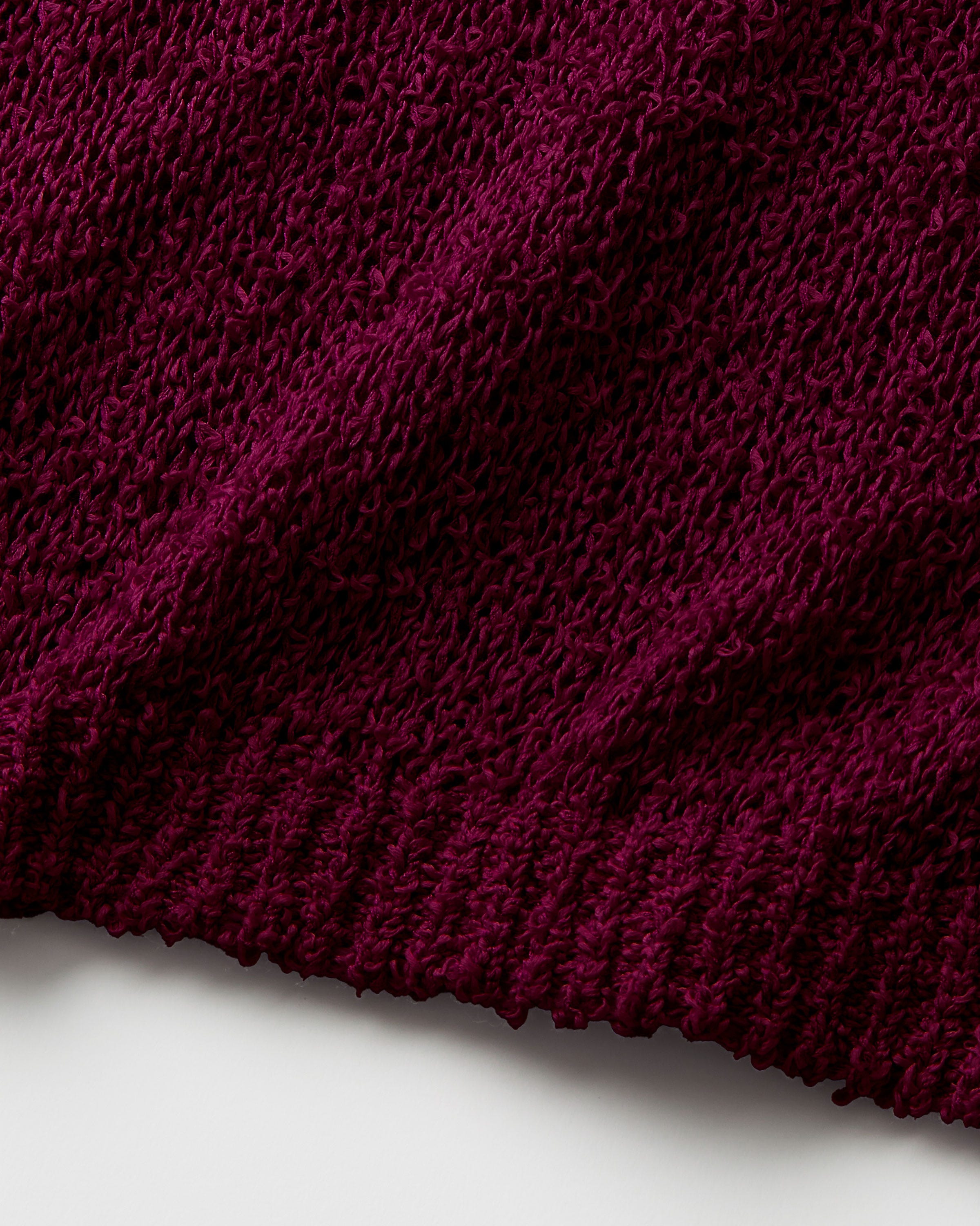 Plus-Size Cotton-Silk Loop Open Stitch Shell