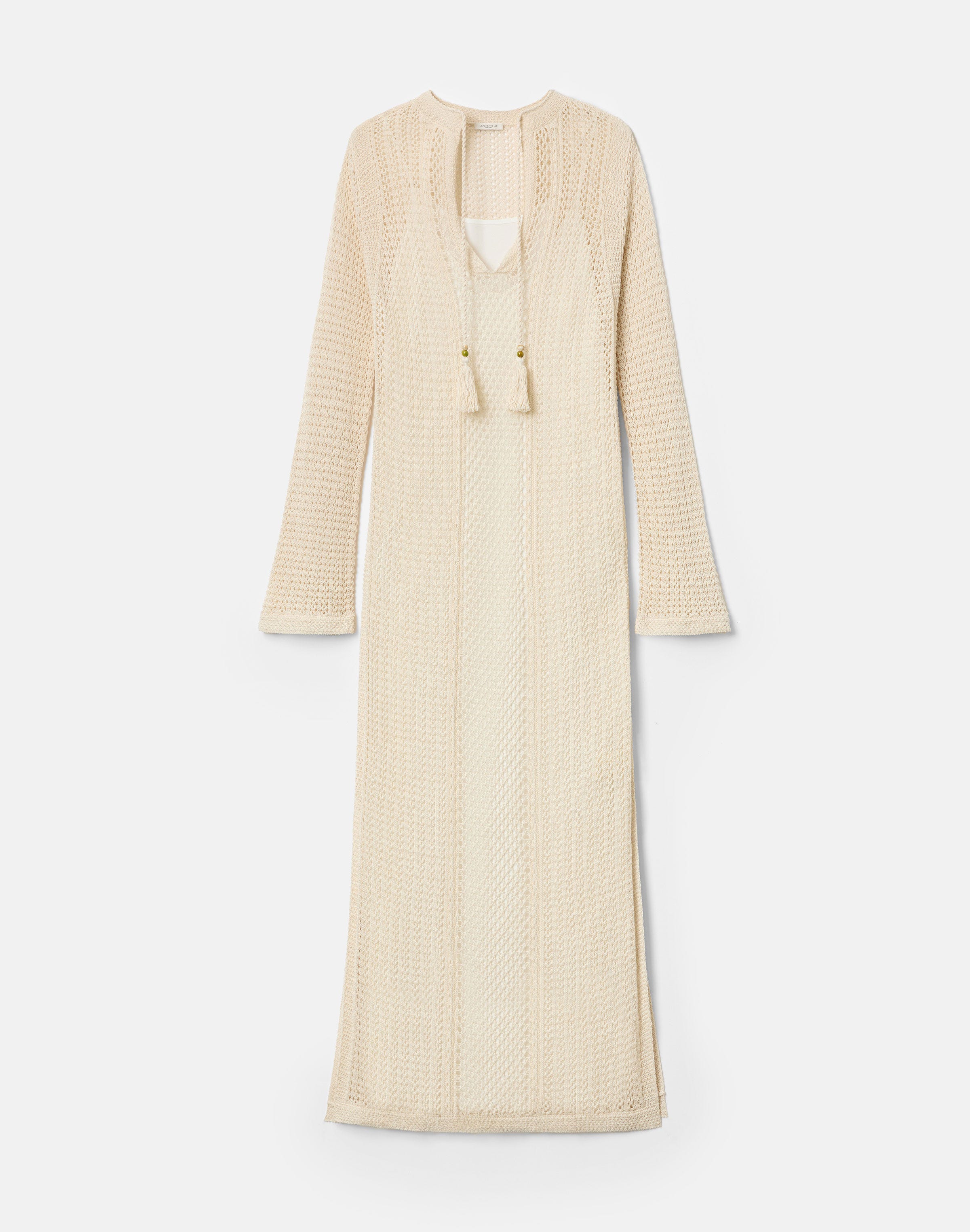 Cotton Open Knit Tunic Maxi Dress