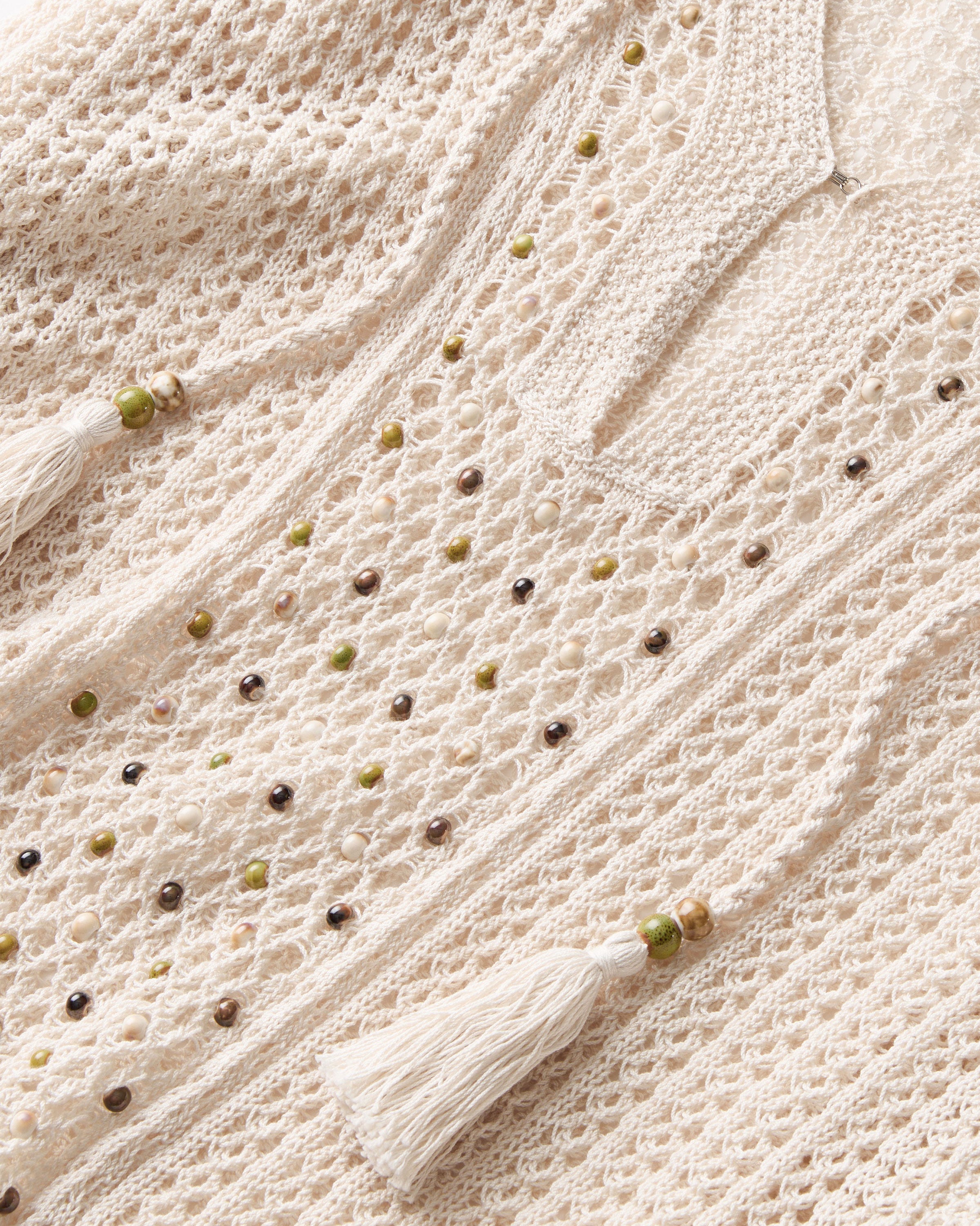 Hand Beaded Cotton Open Knit Tunic